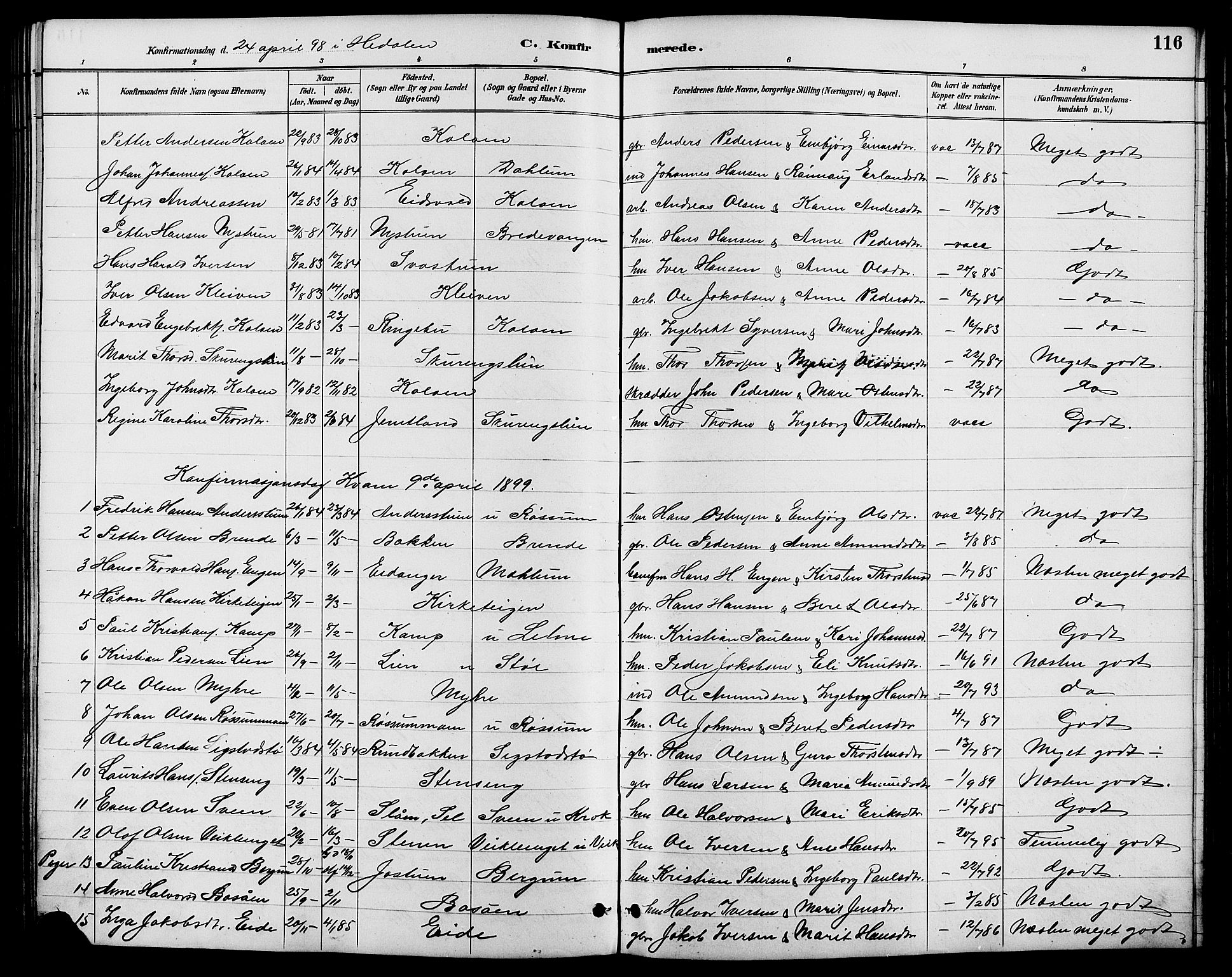 Nord-Fron prestekontor, AV/SAH-PREST-080/H/Ha/Hab/L0006: Parish register (copy) no. 6, 1887-1914, p. 116