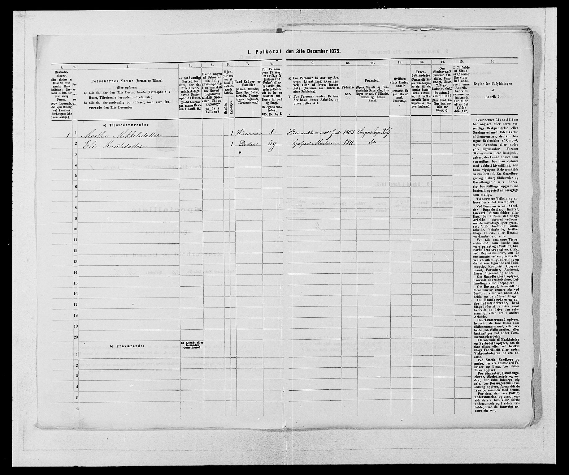 SAB, 1875 census for 1235P Voss, 1875, p. 144