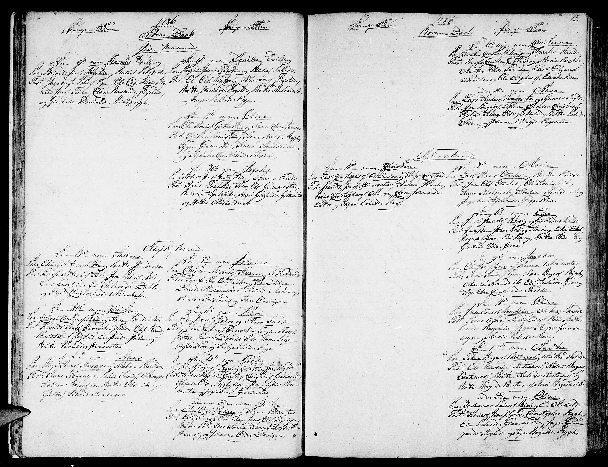 Gloppen sokneprestembete, SAB/A-80101/H/Haa/Haaa/L0005: Parish register (official) no. A 5, 1785-1815, p. 13