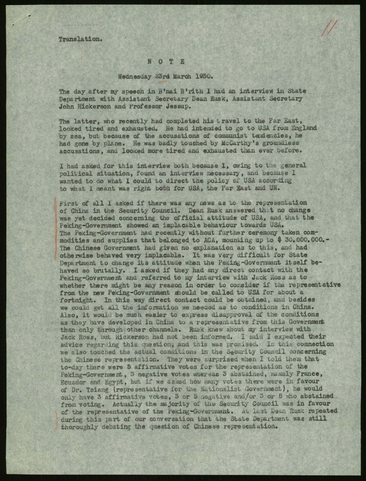 Lie, Trygve, RA/PA-1407/D/L0029: Dokumenter vedr. Kina, 1948-1950, p. 365