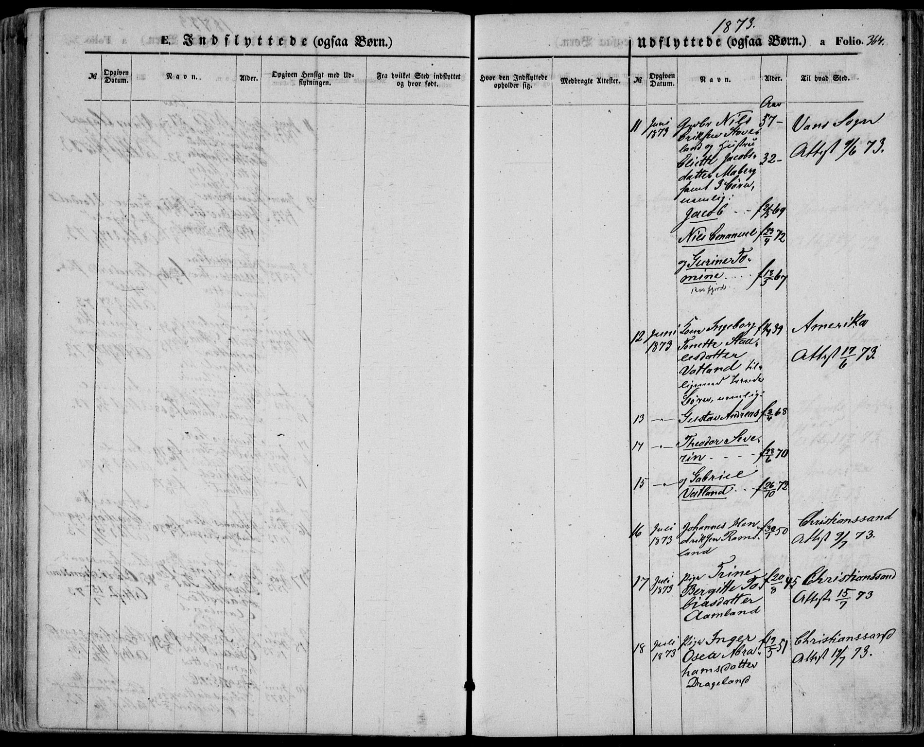 Lyngdal sokneprestkontor, AV/SAK-1111-0029/F/Fa/Fac/L0010: Parish register (official) no. A 10, 1865-1878, p. 364