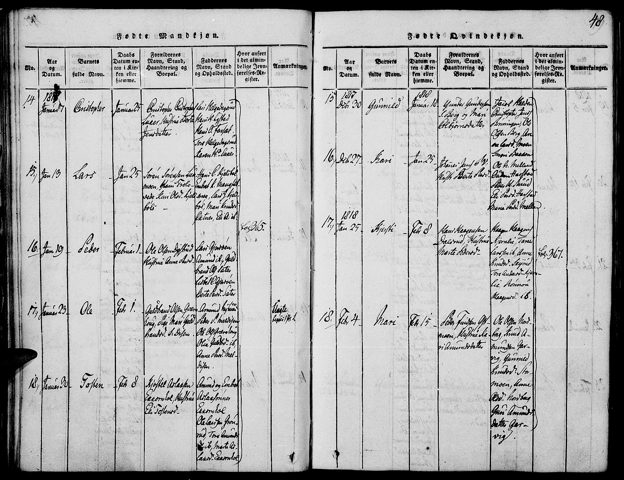 Strøm-Odalen prestekontor, SAH/PREST-028/H/Ha/Haa/L0006: Parish register (official) no. 6, 1814-1850, p. 48