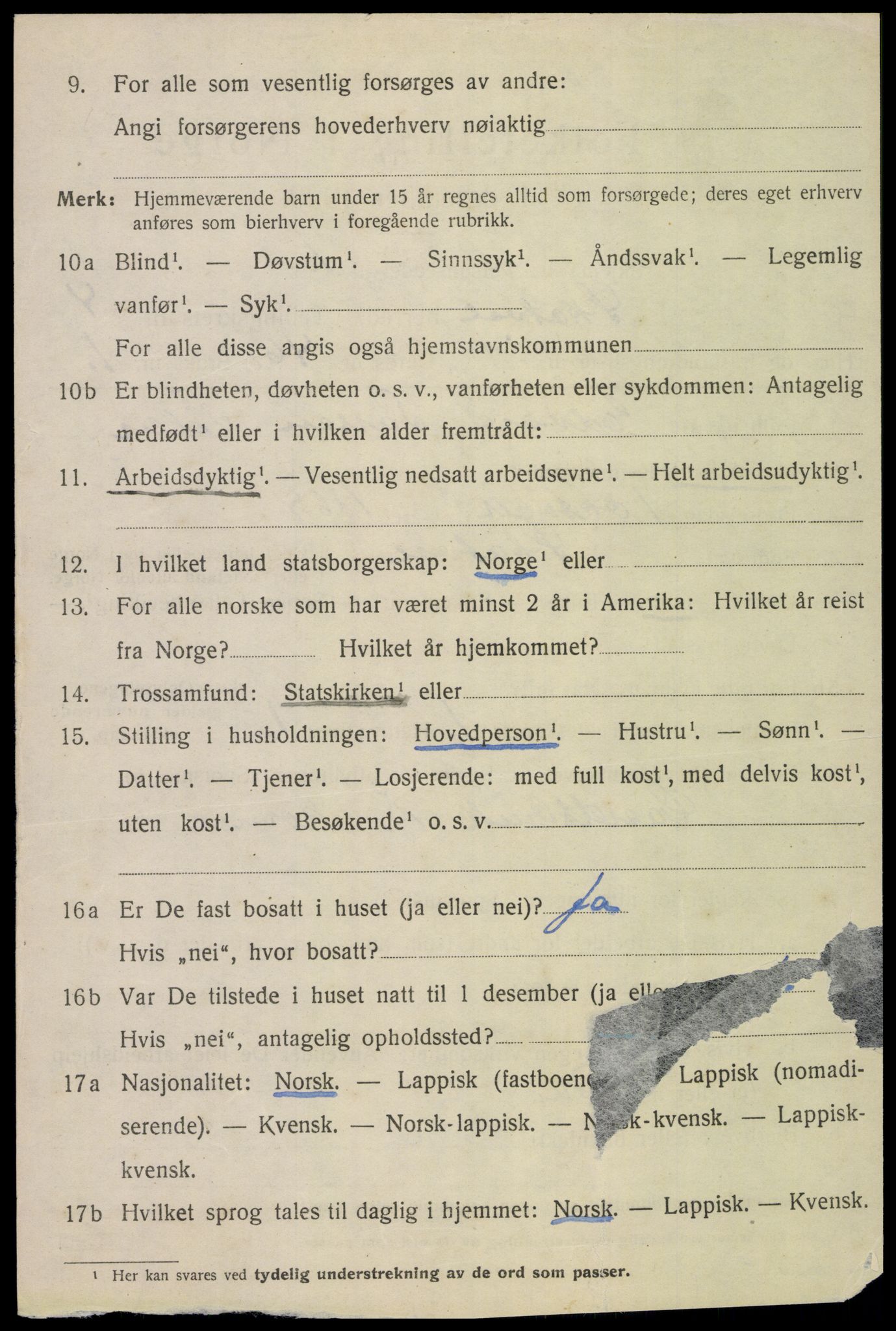 SAT, 1920 census for Skatval, 1920, p. 2454