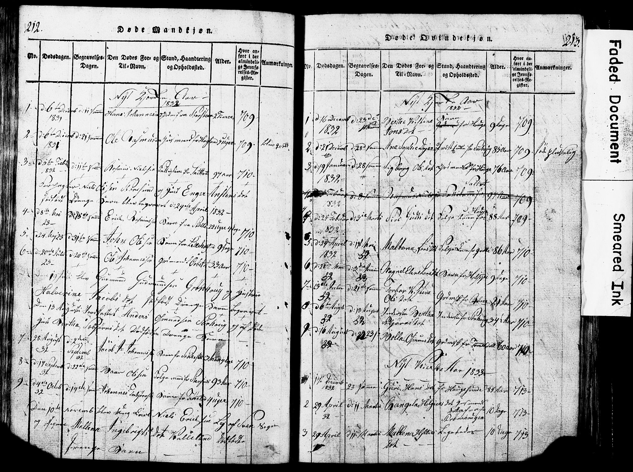 Torvastad sokneprestkontor, SAST/A -101857/H/Ha/Hab/L0002: Parish register (copy) no. B 2, 1817-1834, p. 212-213