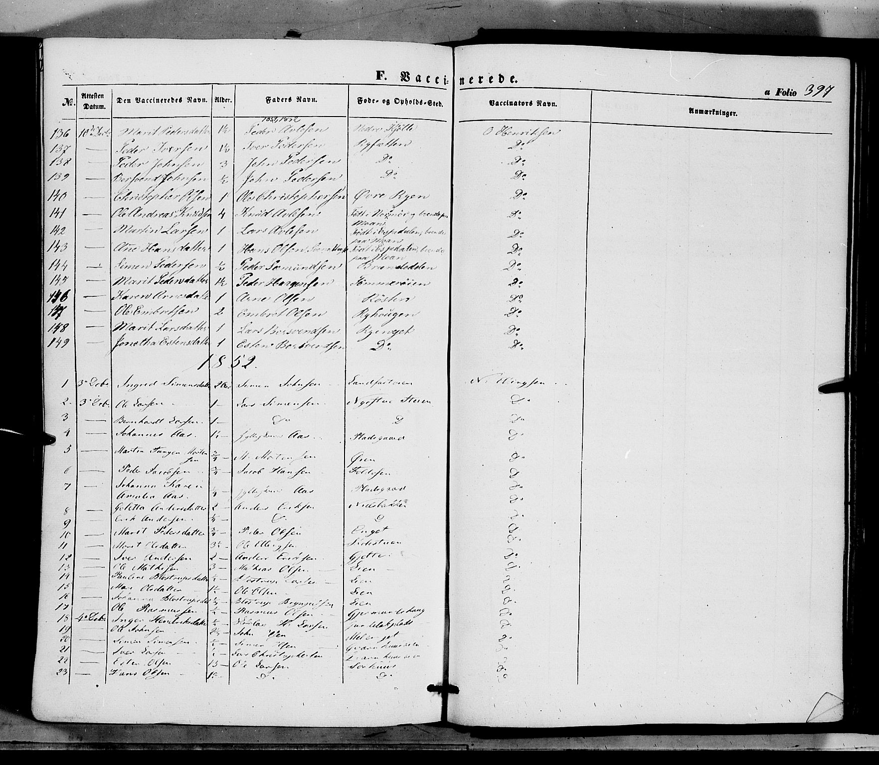 Tynset prestekontor, SAH/PREST-058/H/Ha/Haa/L0020: Parish register (official) no. 20, 1848-1862, p. 397