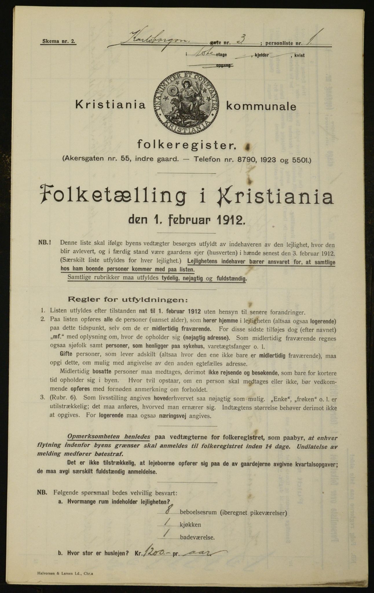 OBA, Municipal Census 1912 for Kristiania, 1912, p. 49257