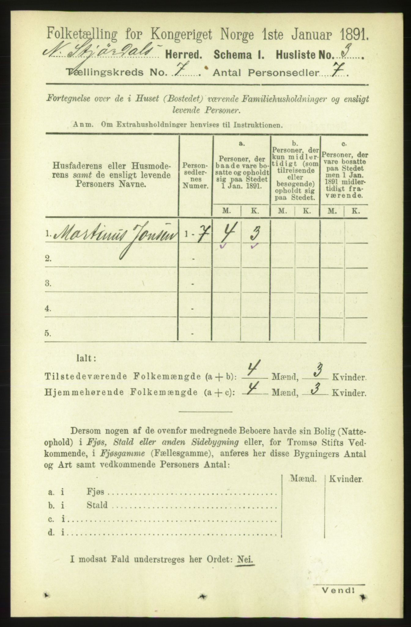 RA, 1891 census for 1714 Nedre Stjørdal, 1891, p. 2943