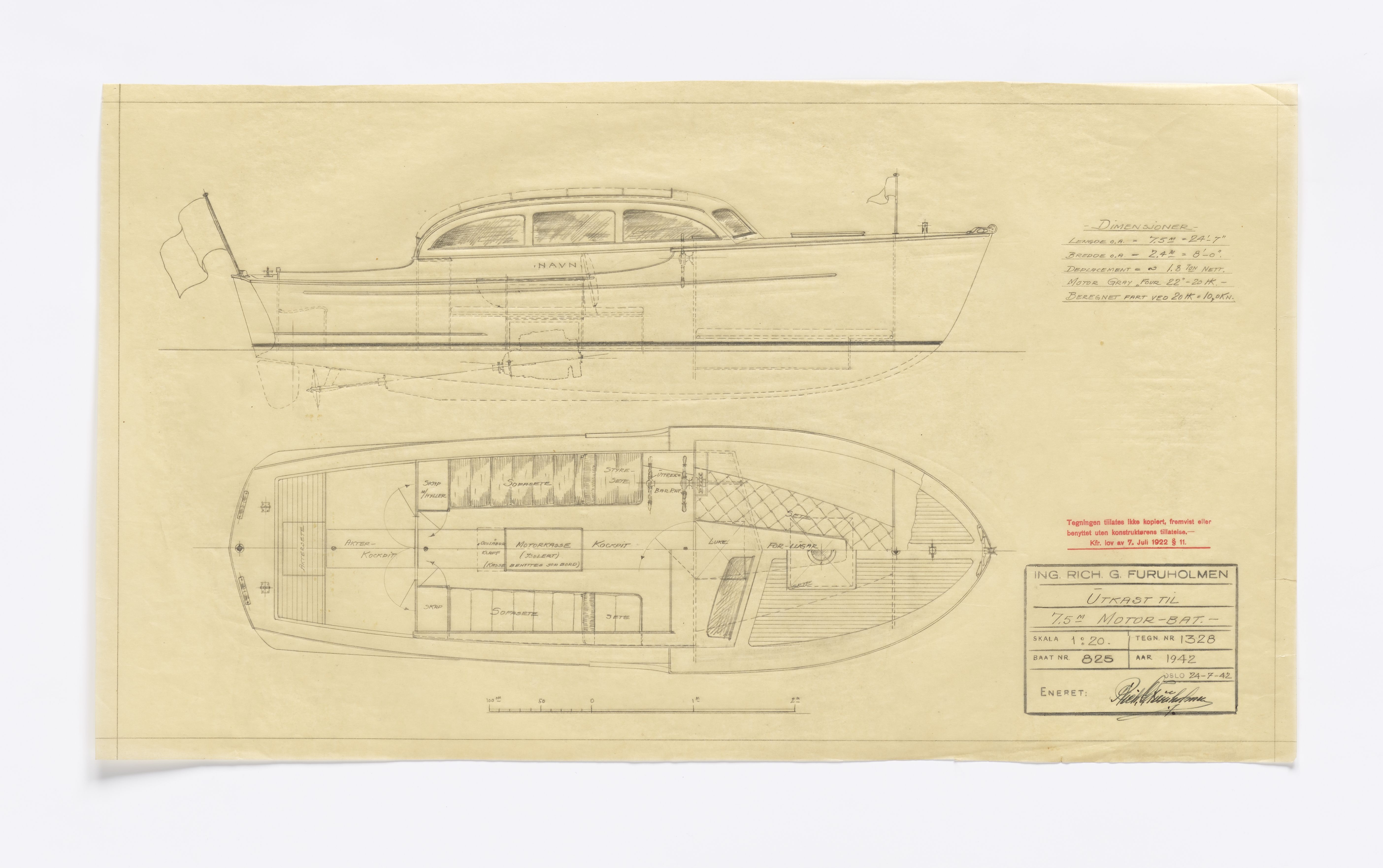 Furuholmen & Scheen, AFM/OM-1003/T/Ta/L0004/0001: Motorbåt / Furuholmen, 1934-1954