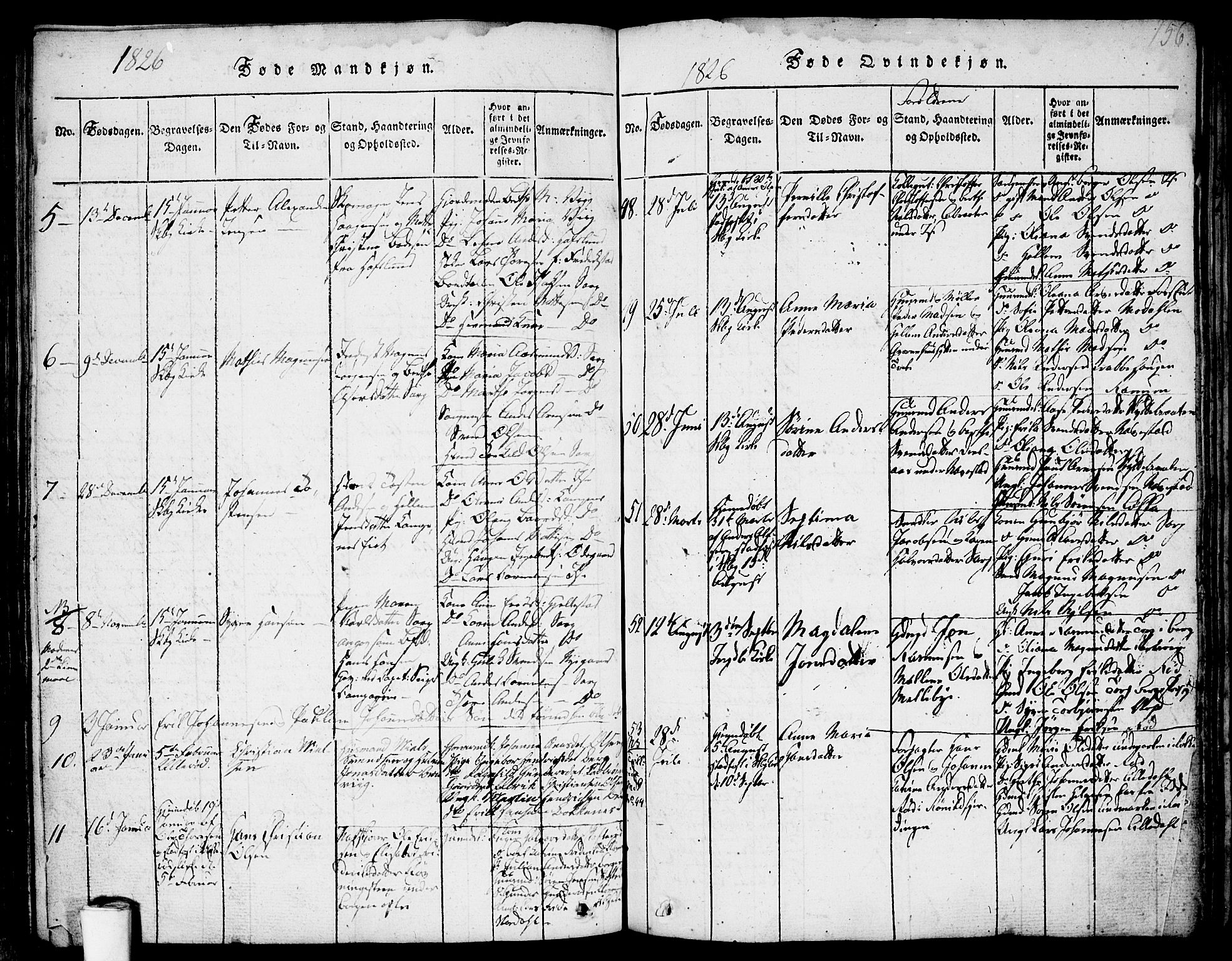 Skjeberg prestekontor Kirkebøker, AV/SAO-A-10923/F/Fa/L0004: Parish register (official) no. I 4, 1815-1830, p. 156