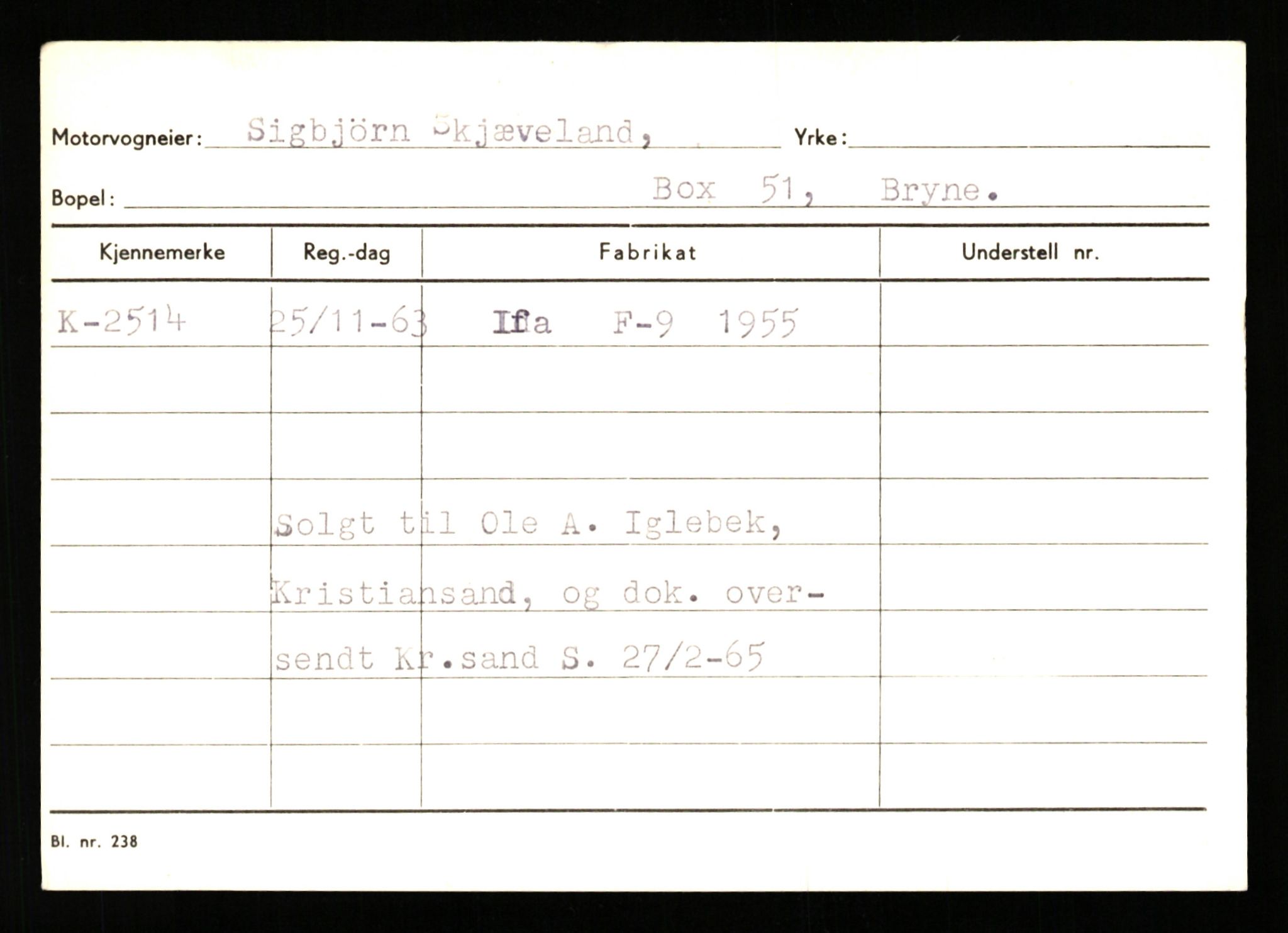 Stavanger trafikkstasjon, SAST/A-101942/0/G/L0001: Registreringsnummer: 0 - 5782, 1930-1971, p. 1699