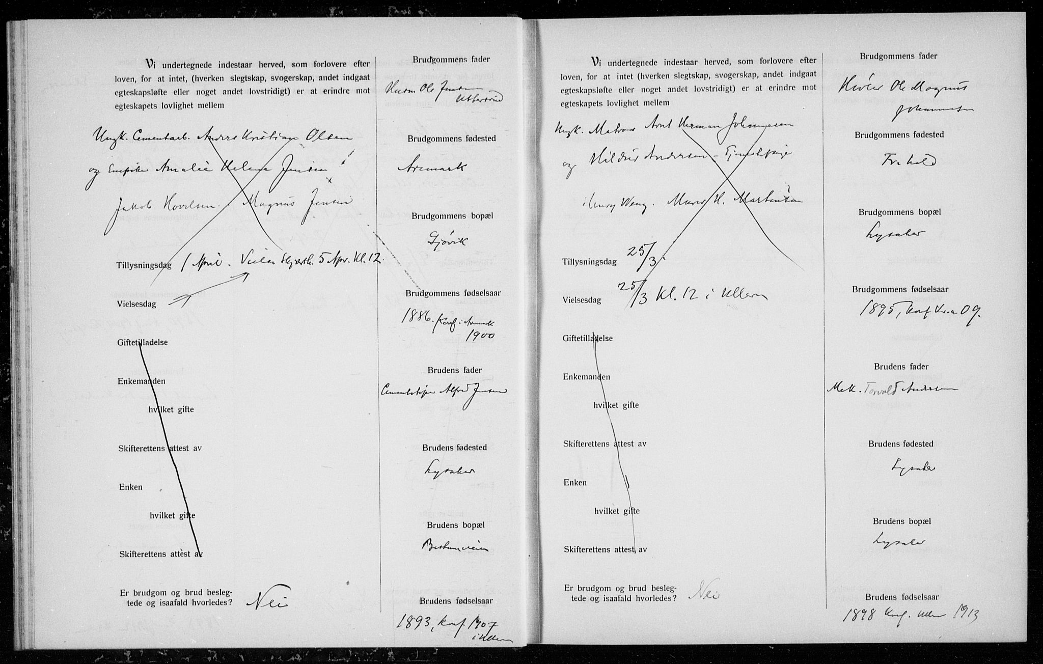 Ullern prestekontor Kirkebøker, AV/SAO-A-10740/H/L0002: Banns register no. 2, 1916-1917