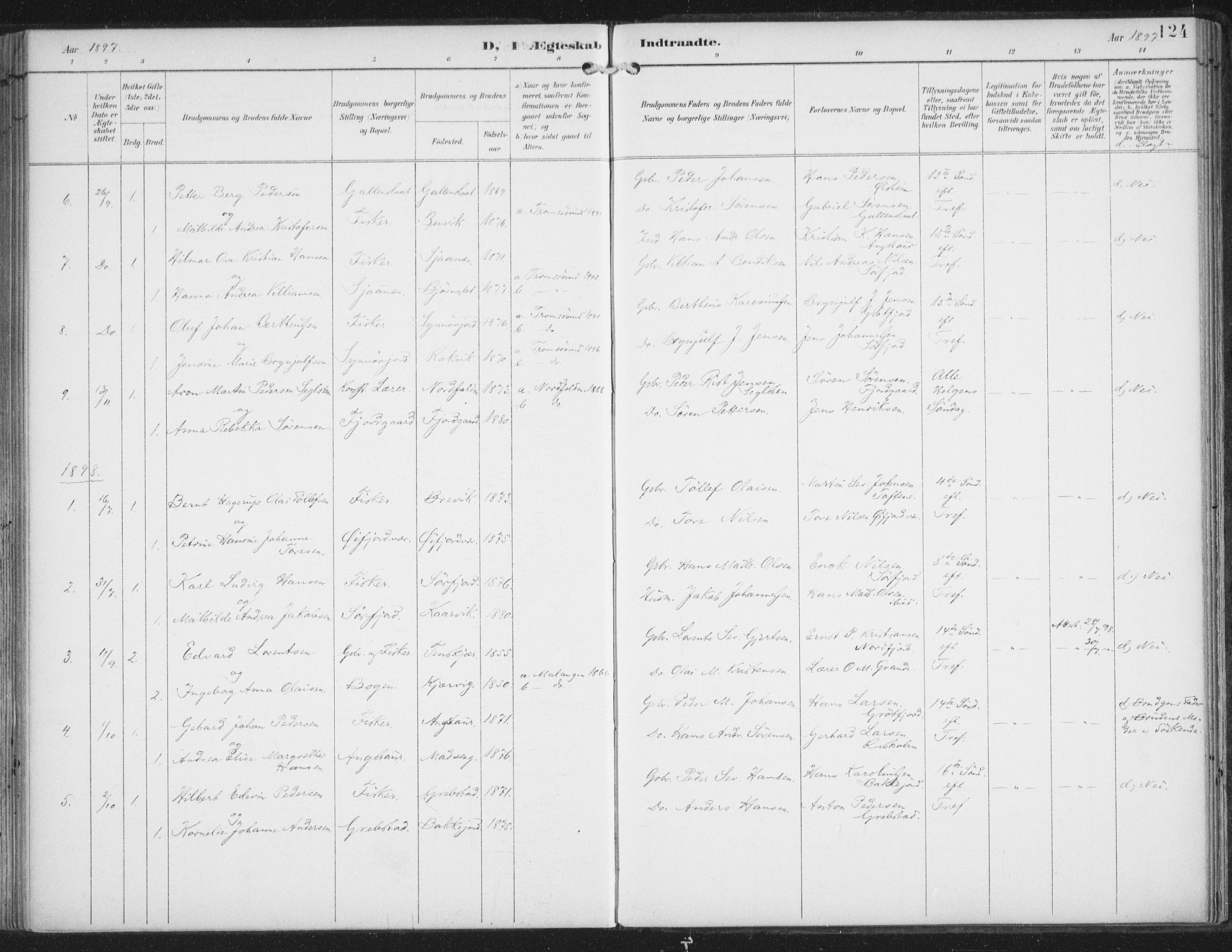Lenvik sokneprestembete, SATØ/S-1310/H/Ha/Haa/L0015kirke: Parish register (official) no. 15, 1896-1915, p. 124
