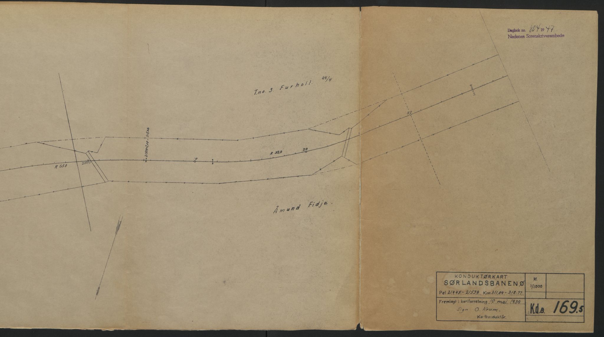 Nedenes sorenskriveri, AV/SAK-1221-0006/G/Gb/Gba/L0057: Mortgage book no. A9, 1947-1947, Diary no: : 804/1947