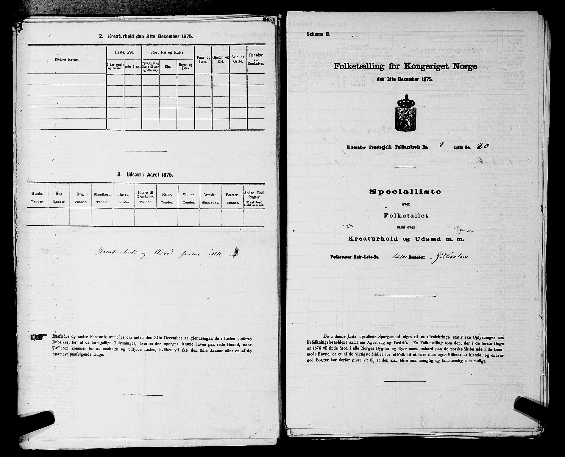 RA, 1875 census for 0235P Ullensaker, 1875, p. 242