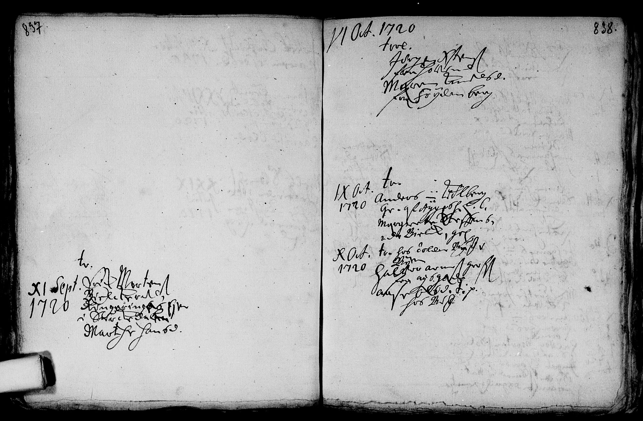 Aker prestekontor kirkebøker, AV/SAO-A-10861/F/L0002: Parish register (official) no. 2, 1714-1720, p. 837-838