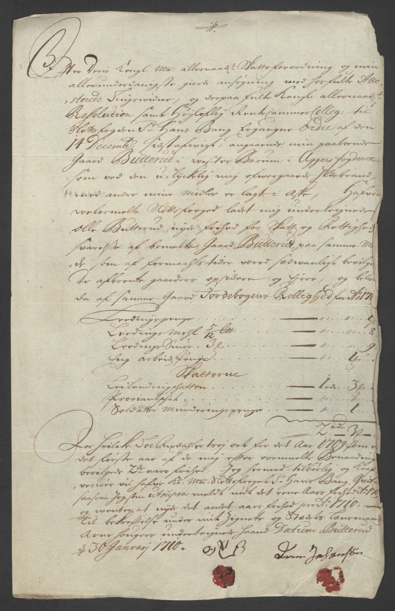 Rentekammeret inntil 1814, Reviderte regnskaper, Fogderegnskap, AV/RA-EA-4092/R10/L0447: Fogderegnskap Aker og Follo, 1707-1709, p. 496