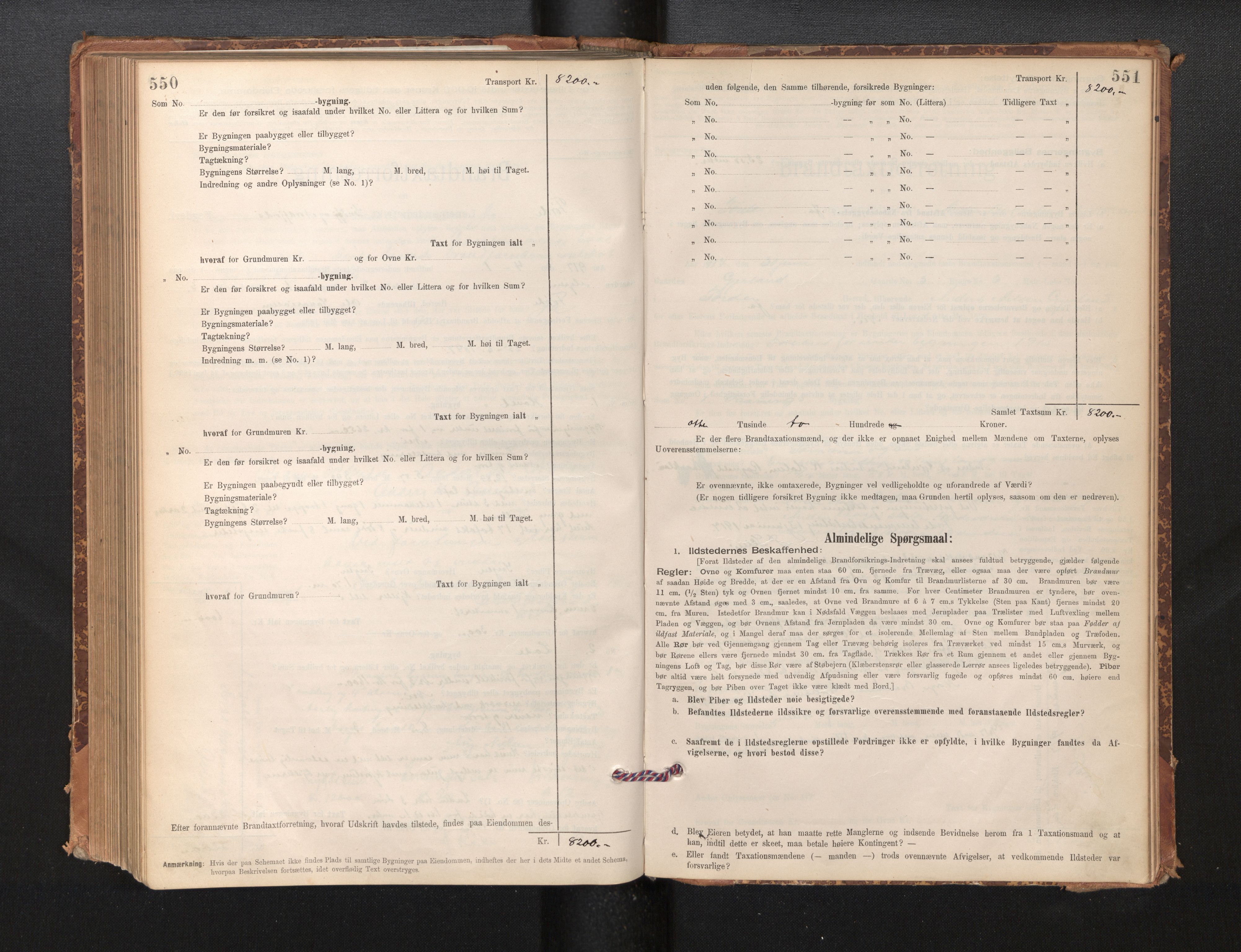 Lensmannen i Førde, SAB/A-27401/0012/L0008: Branntakstprotokoll, skjematakst, 1895-1922, p. 550-551