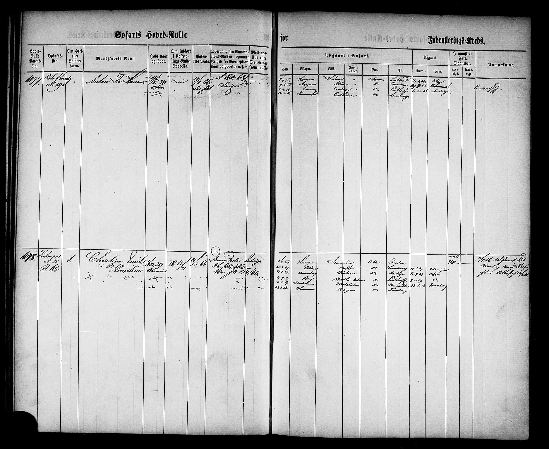 Oslo mønstringskontor, AV/SAO-A-10569g/F/Fc/Fcb/L0002: Hovedrulle, 1864-1868, p. 41