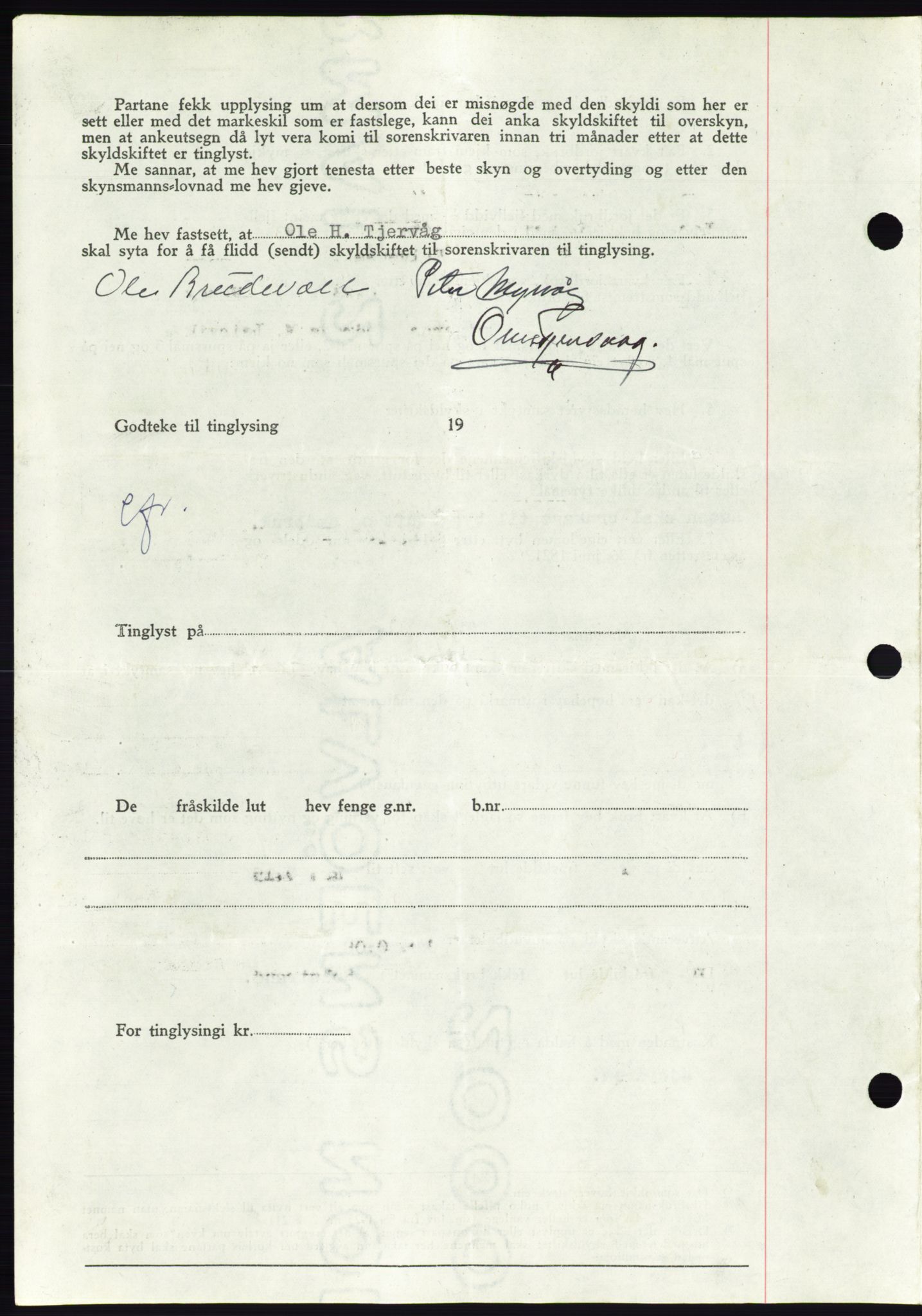 Søre Sunnmøre sorenskriveri, AV/SAT-A-4122/1/2/2C/L0078: Mortgage book no. 4A, 1946-1946, Diary no: : 543/1946