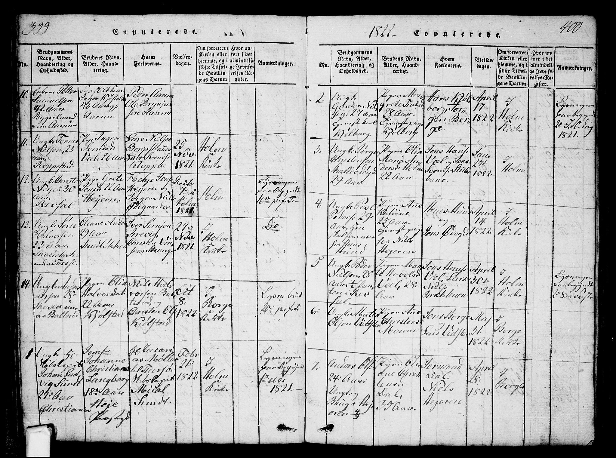 Borge prestekontor Kirkebøker, AV/SAO-A-10903/G/Ga/L0001: Parish register (copy) no.  I 1, 1815-1835, p. 399-400