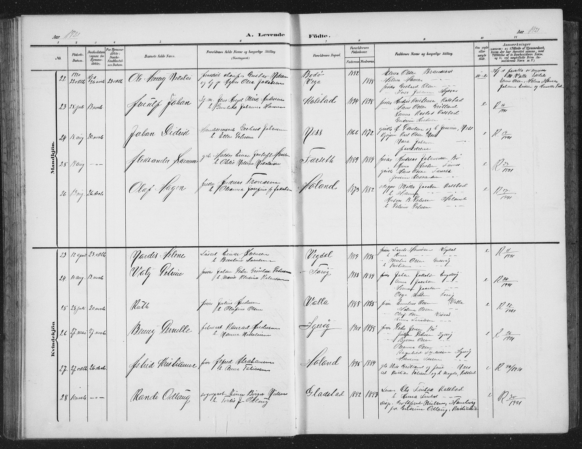 Ministerialprotokoller, klokkerbøker og fødselsregistre - Nordland, AV/SAT-A-1459/816/L0254: Parish register (copy) no. 816C04, 1905-1934