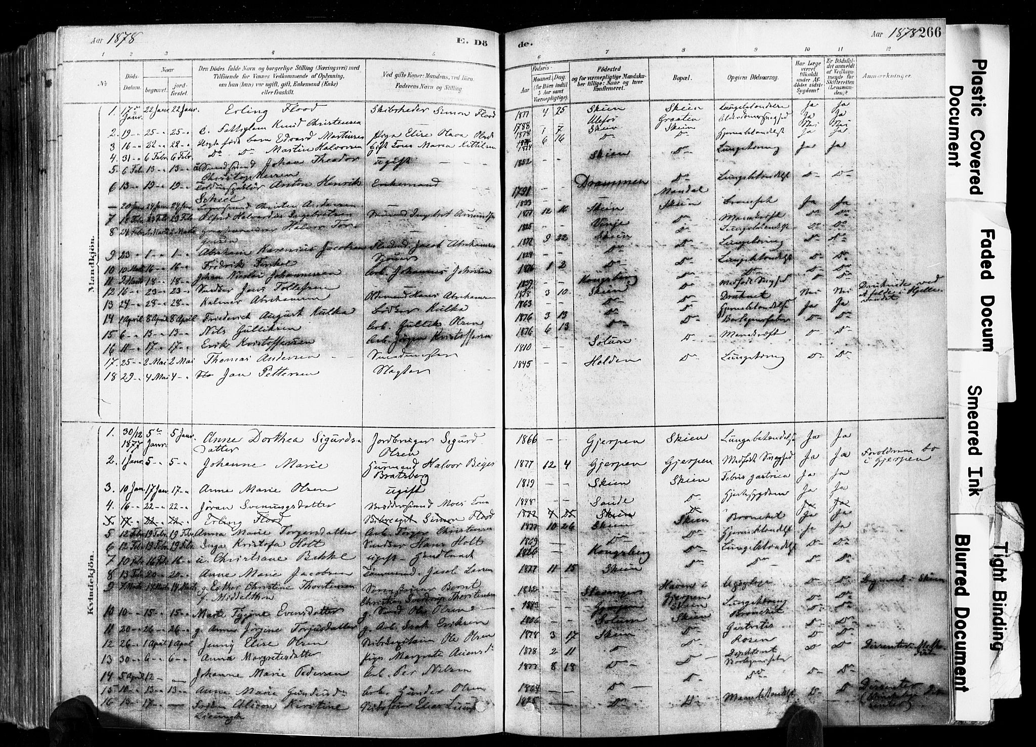 Skien kirkebøker, AV/SAKO-A-302/F/Fa/L0009: Parish register (official) no. 9, 1878-1890, p. 266