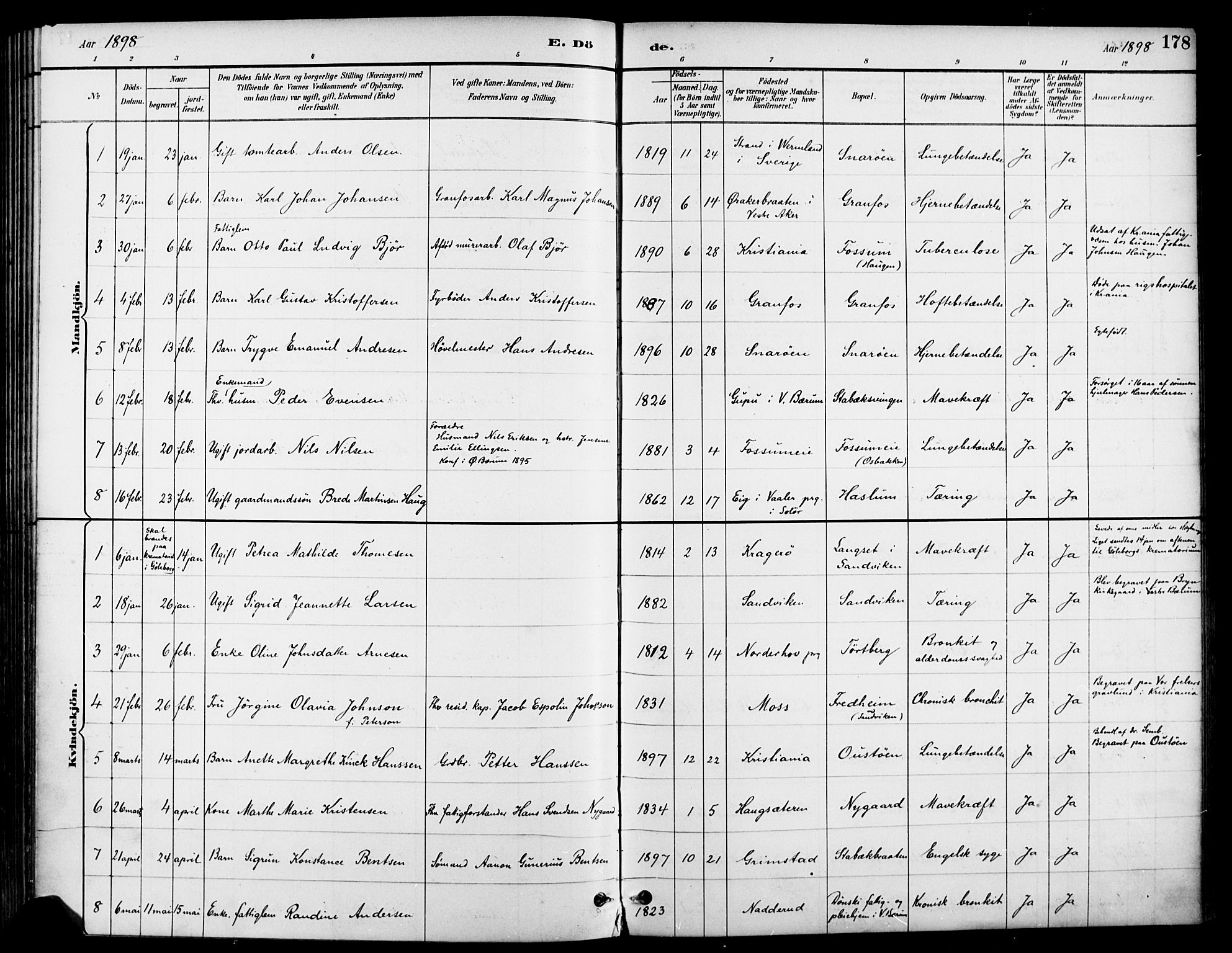 Asker prestekontor Kirkebøker, SAO/A-10256a/F/Fc/L0003: Parish register (official) no. III 3, 1892-1904, p. 178