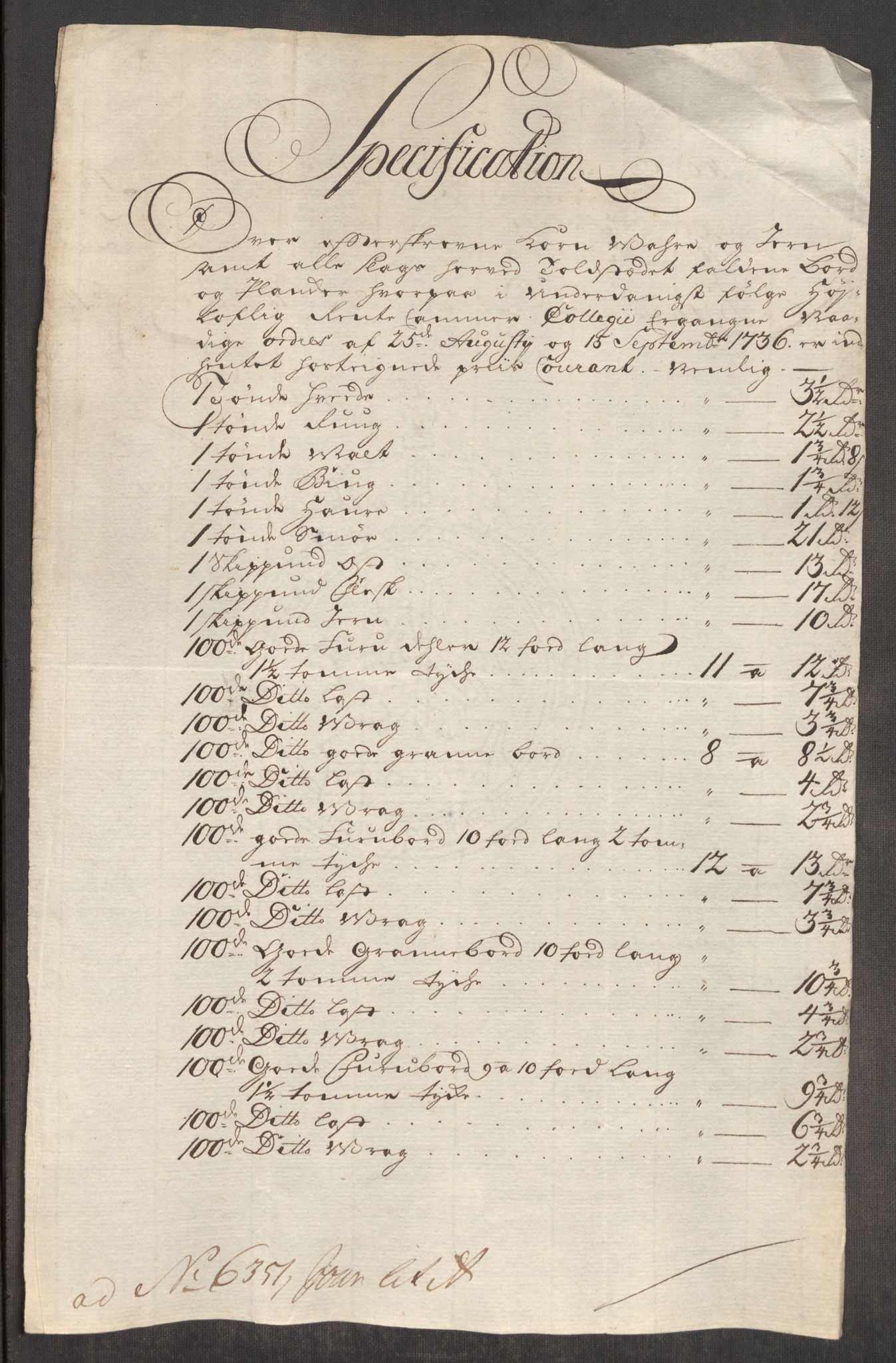 Rentekammeret inntil 1814, Realistisk ordnet avdeling, AV/RA-EA-4070/Oe/L0003: [Ø1]: Priskuranter, 1745-1748, p. 310