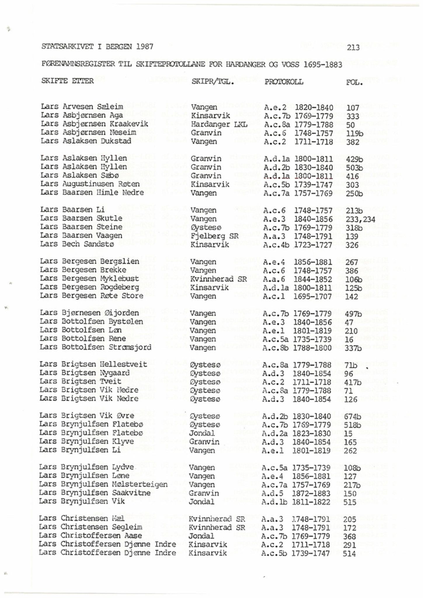 Hardanger og Voss sorenskriveri, SAB/A-2501/4, 1695-1883, p. 213