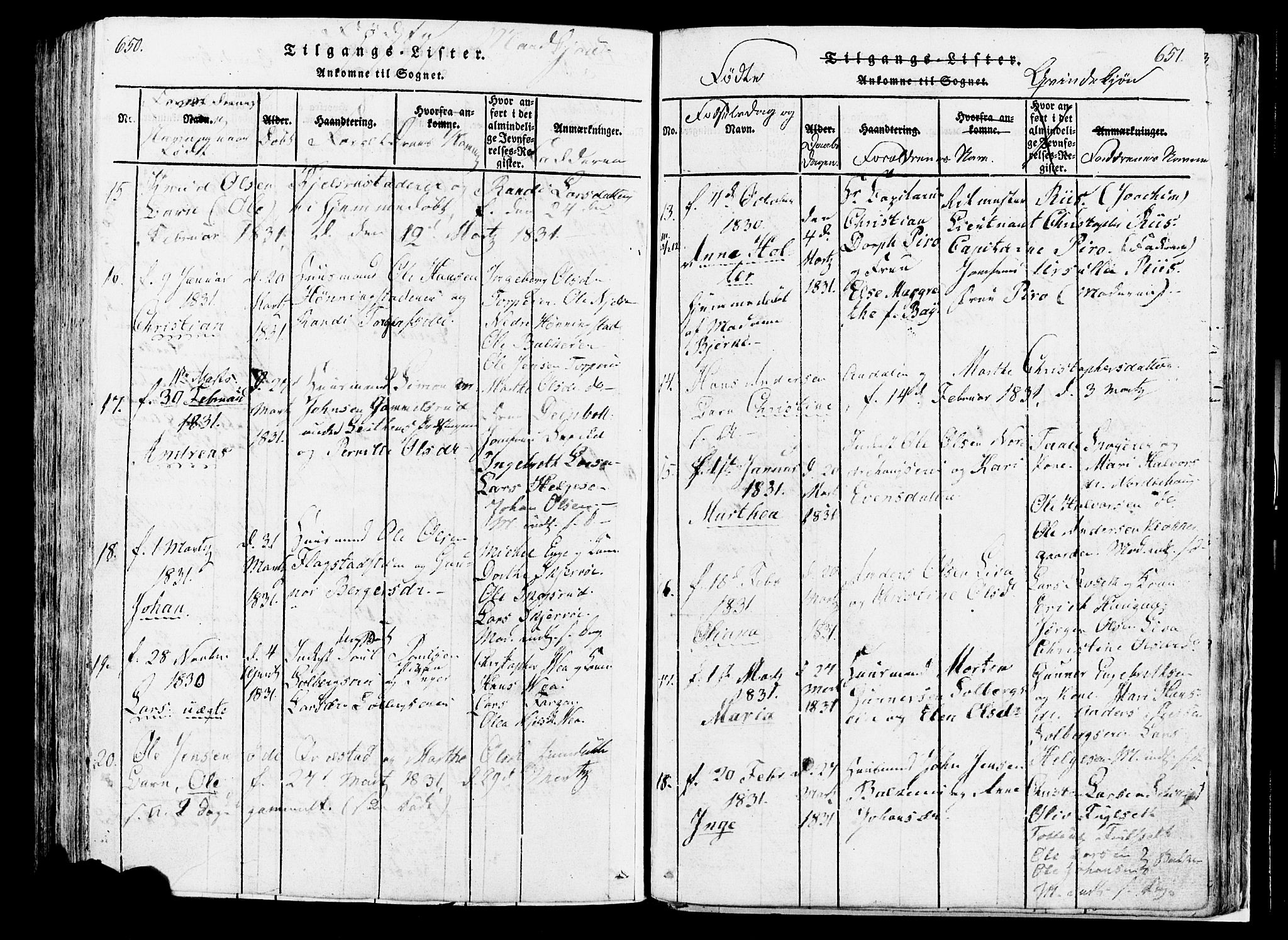 Løten prestekontor, AV/SAH-PREST-022/K/Ka/L0005: Parish register (official) no. 5, 1814-1832, p. 650-651