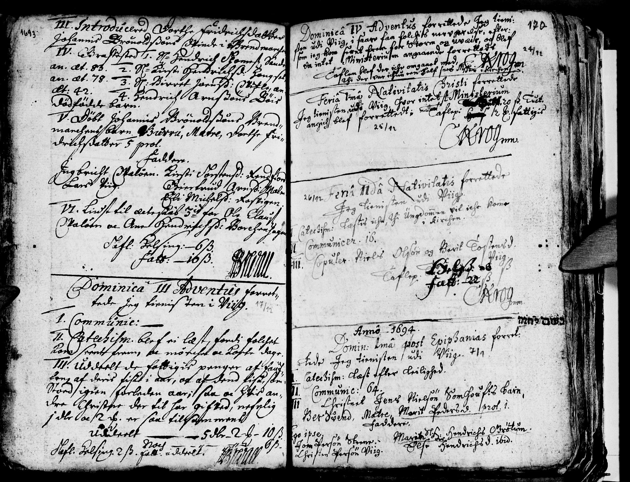 Ministerialprotokoller, klokkerbøker og fødselsregistre - Nordland, SAT/A-1459/812/L0172: Parish register (official) no. 812A01, 1677-1718, p. 170