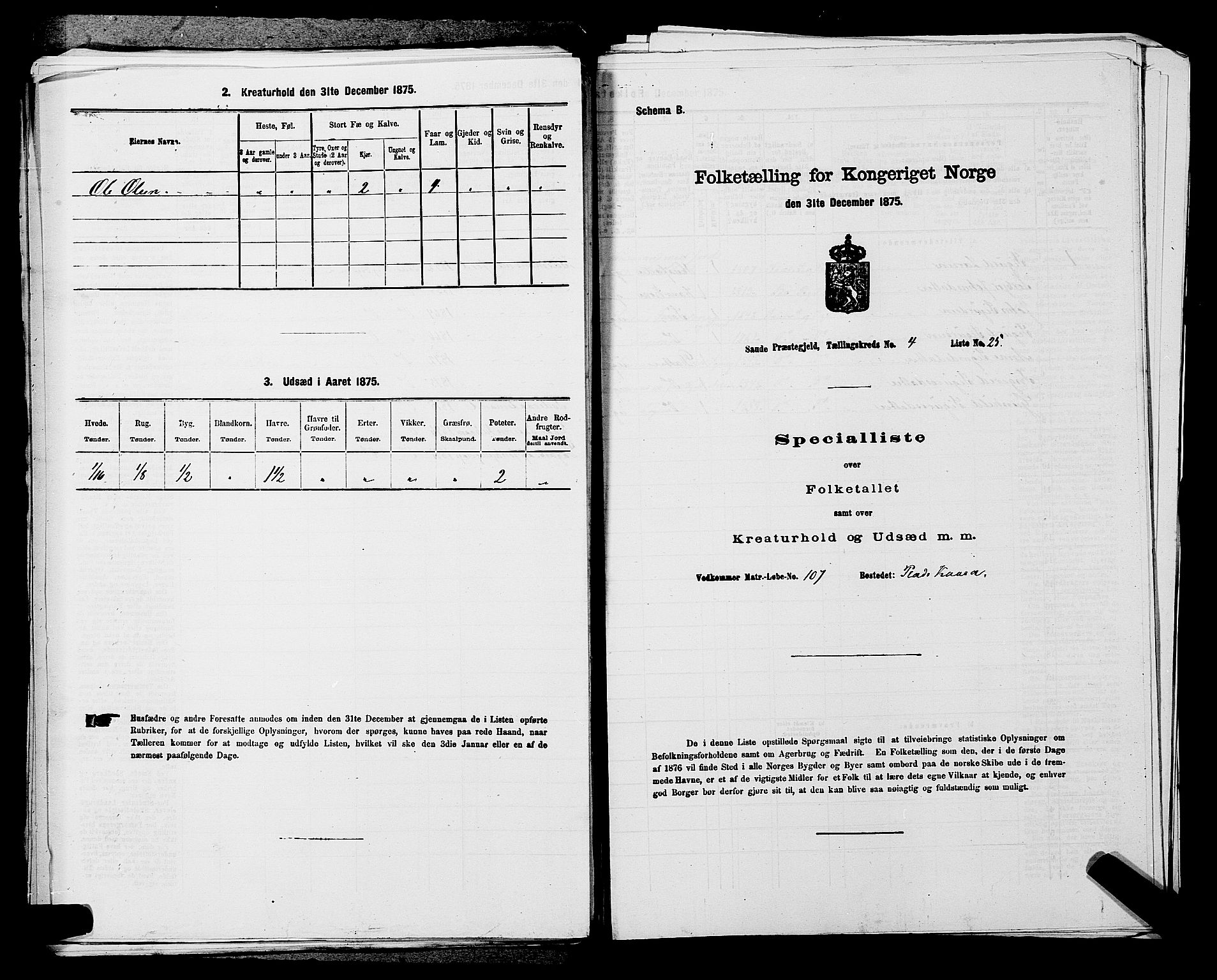 SAKO, 1875 census for 0822P Sauherad, 1875, p. 483