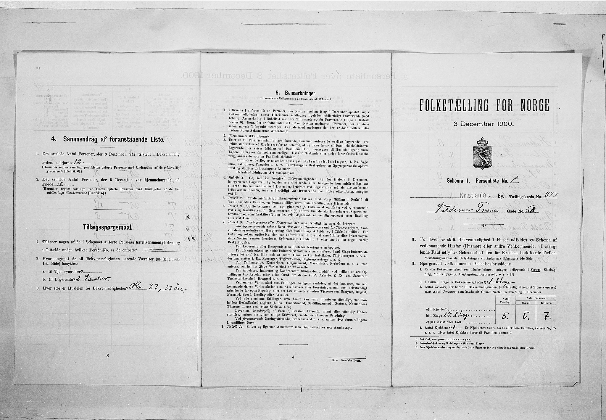 SAO, 1900 census for Kristiania, 1900, p. 110685