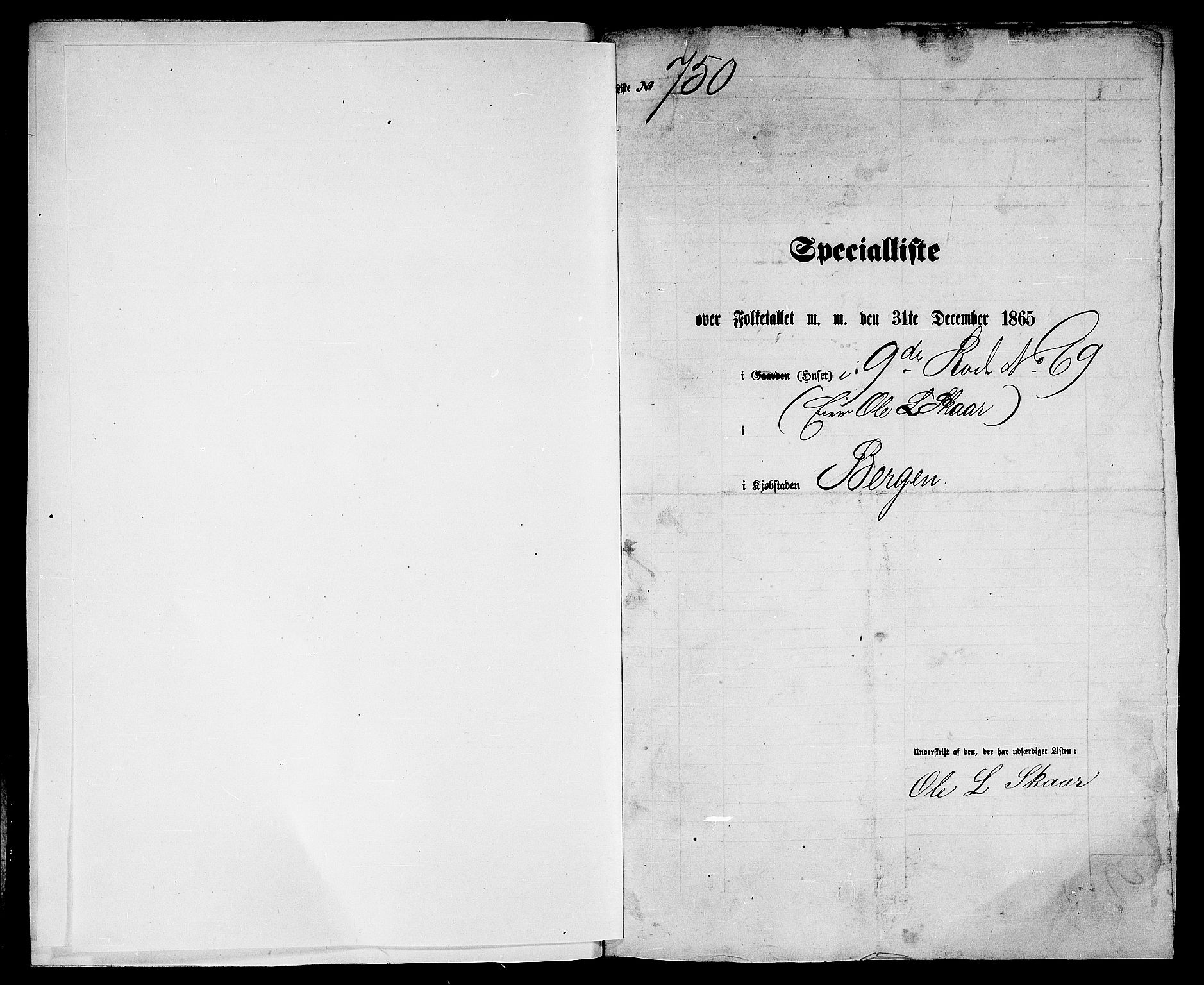 RA, 1865 census for Bergen, 1865, p. 1561
