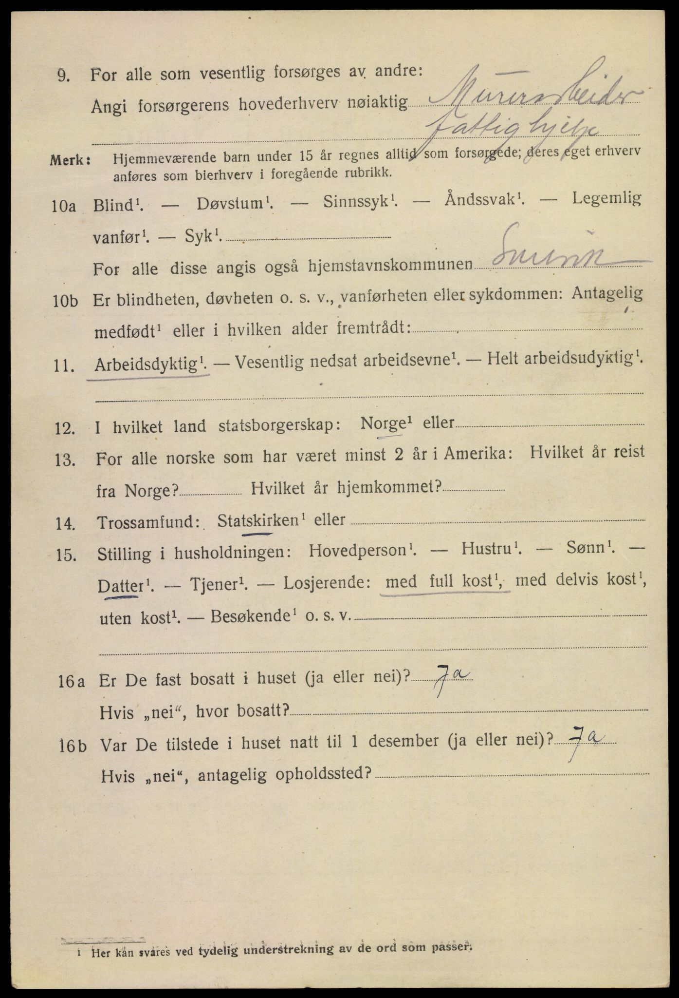 SAKO, 1920 census for Svelvik, 1920, p. 3106