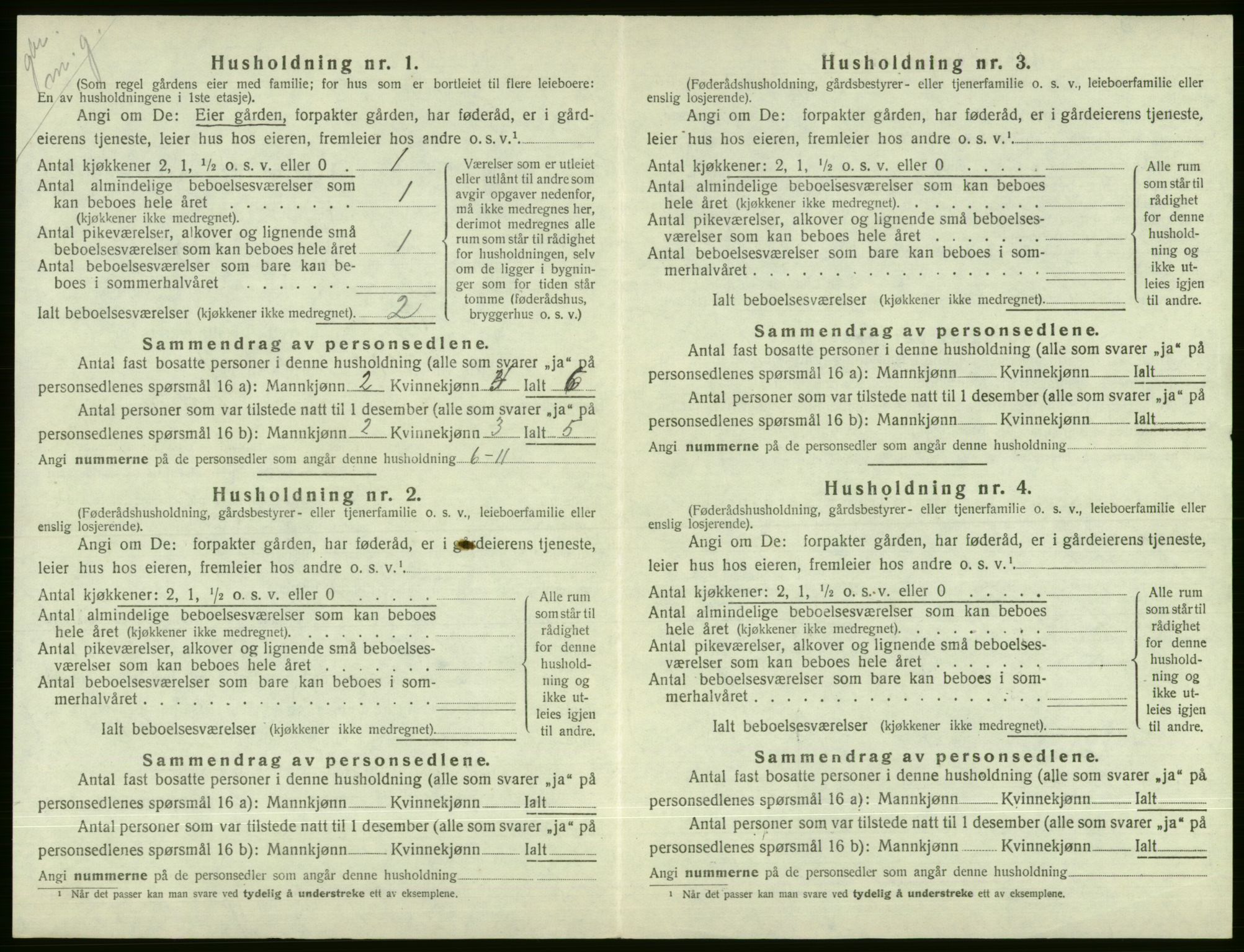 SAB, 1920 census for Voss, 1920, p. 1620