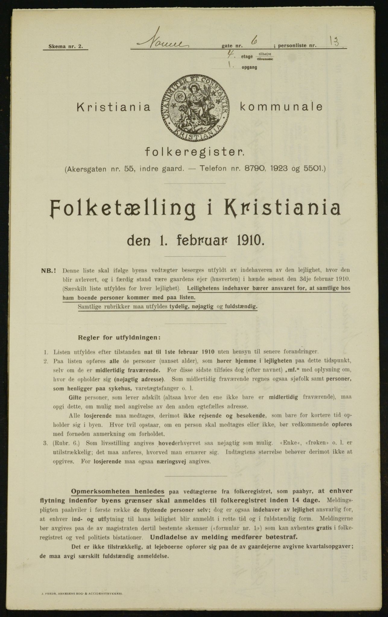 OBA, Municipal Census 1910 for Kristiania, 1910, p. 68938