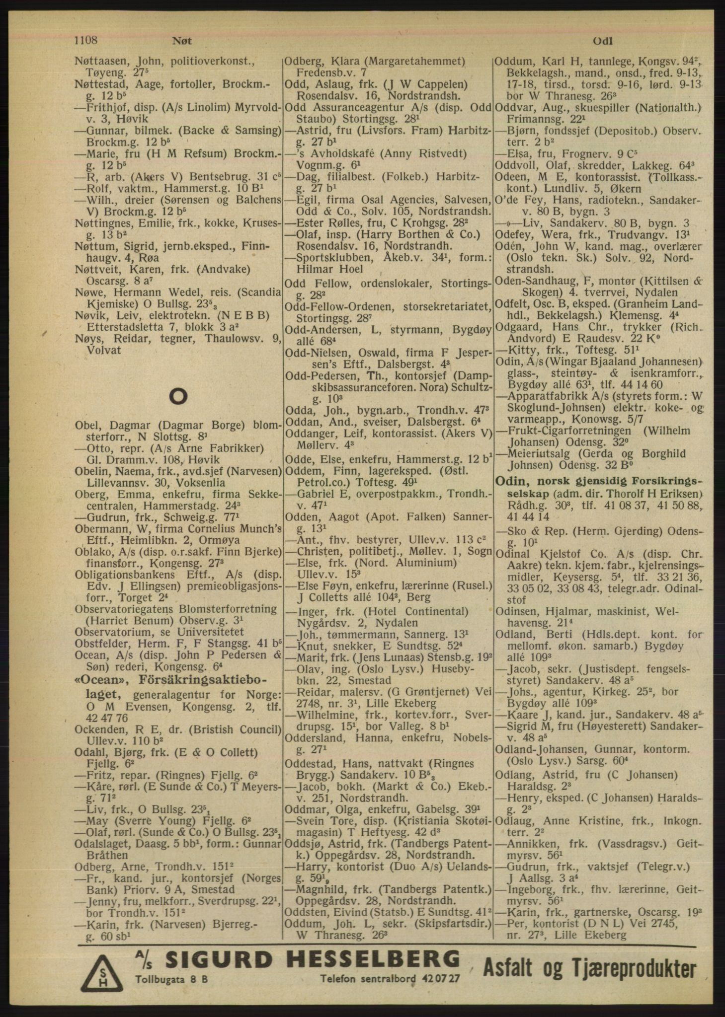 Kristiania/Oslo adressebok, PUBL/-, 1950, p. 1108