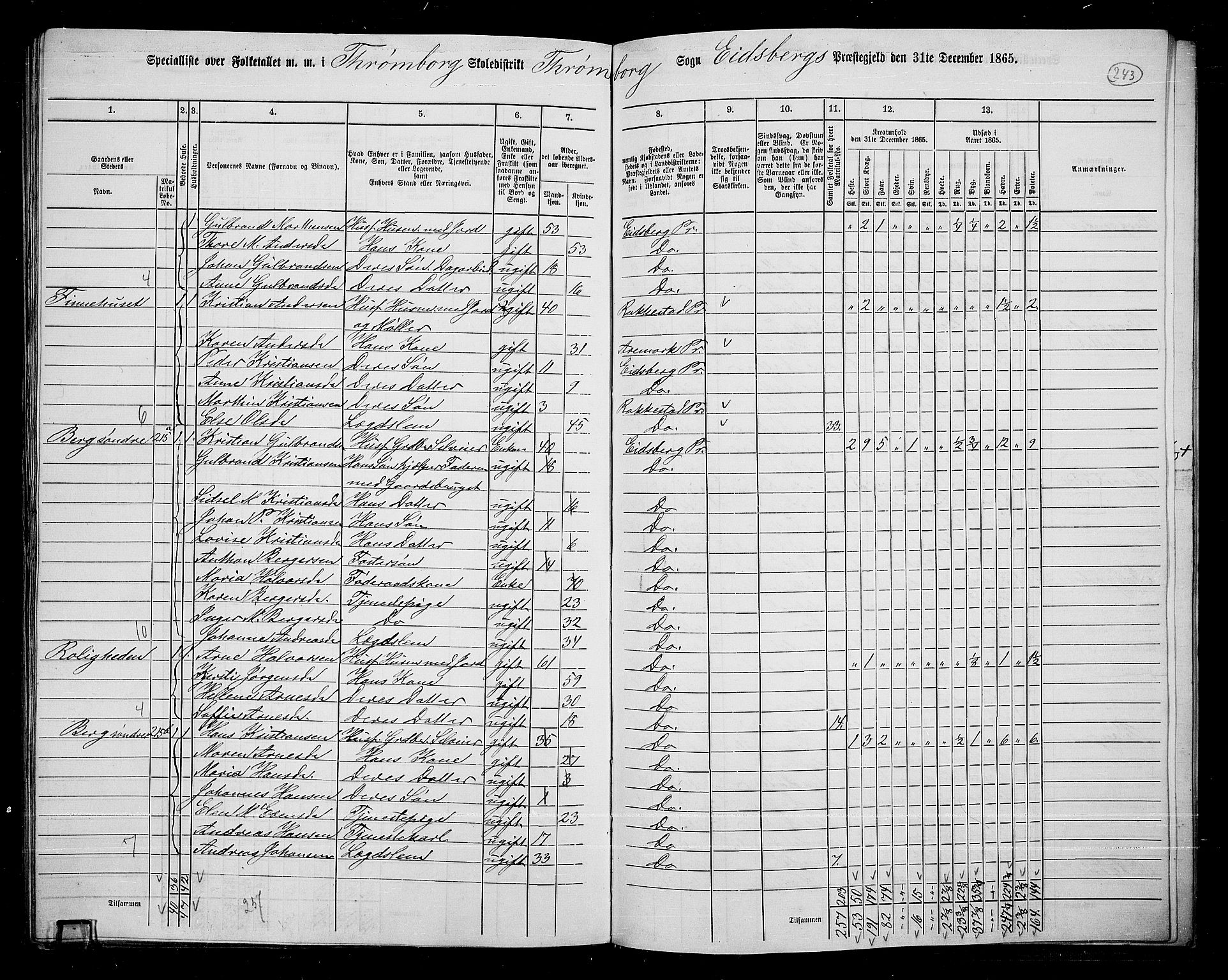 RA, 1865 census for Eidsberg, 1865, p. 220