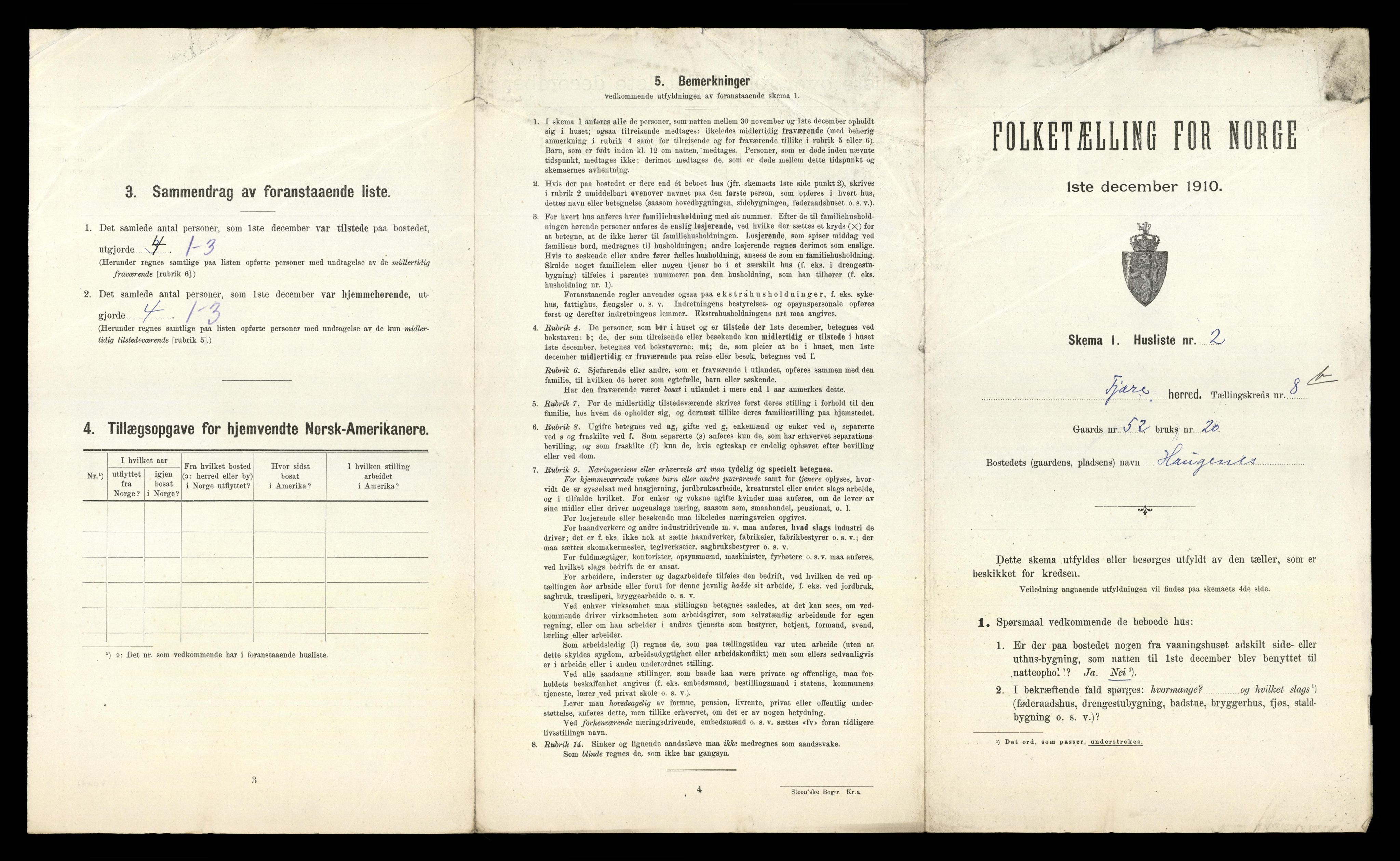 RA, 1910 census for Fjære, 1910, p. 1851