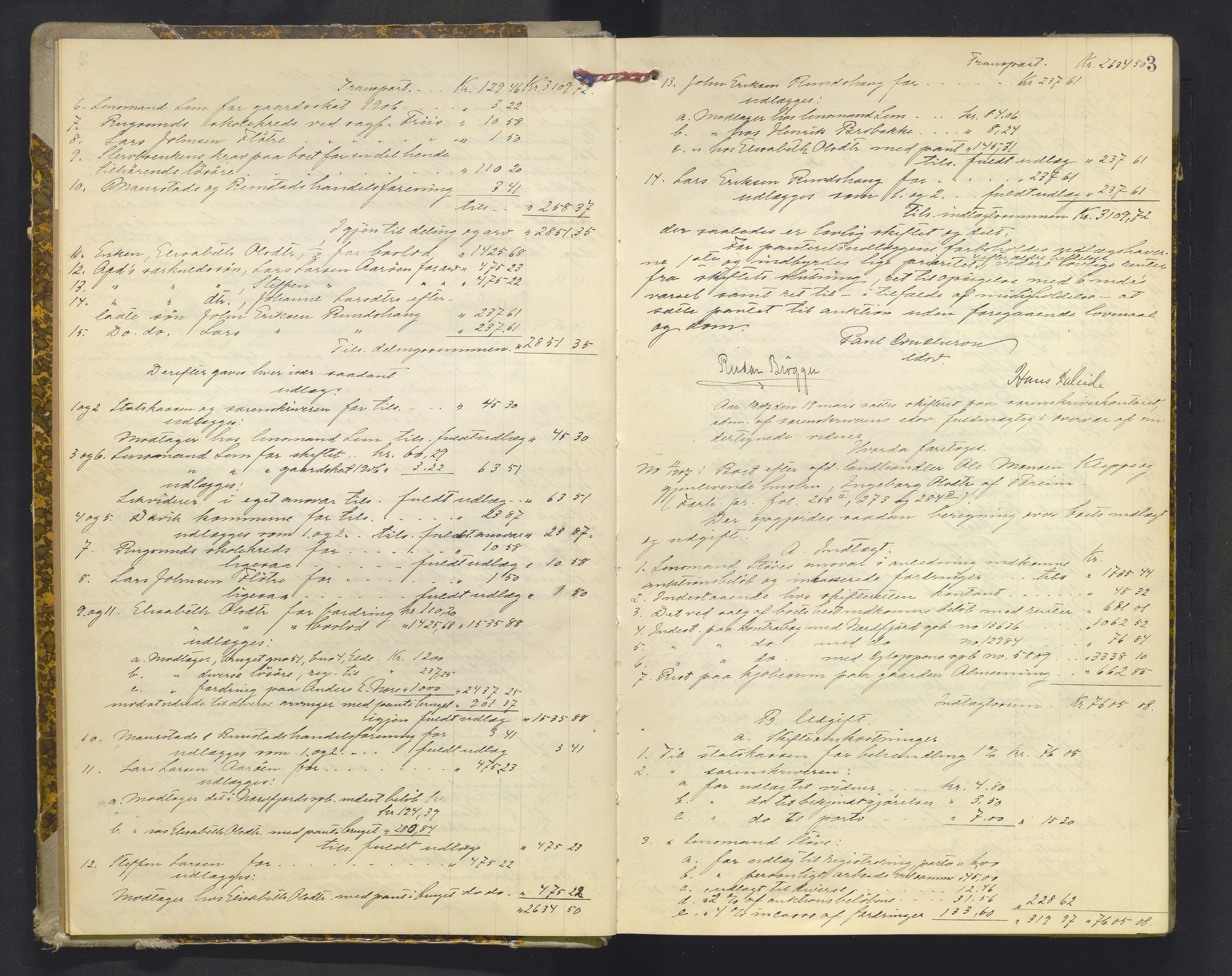 Nordfjord sorenskriveri, AV/SAB-A-2801/1/04/04d/L0012: Skifteutlodningsprotokoll, 1907-1914, p. 2b-3a