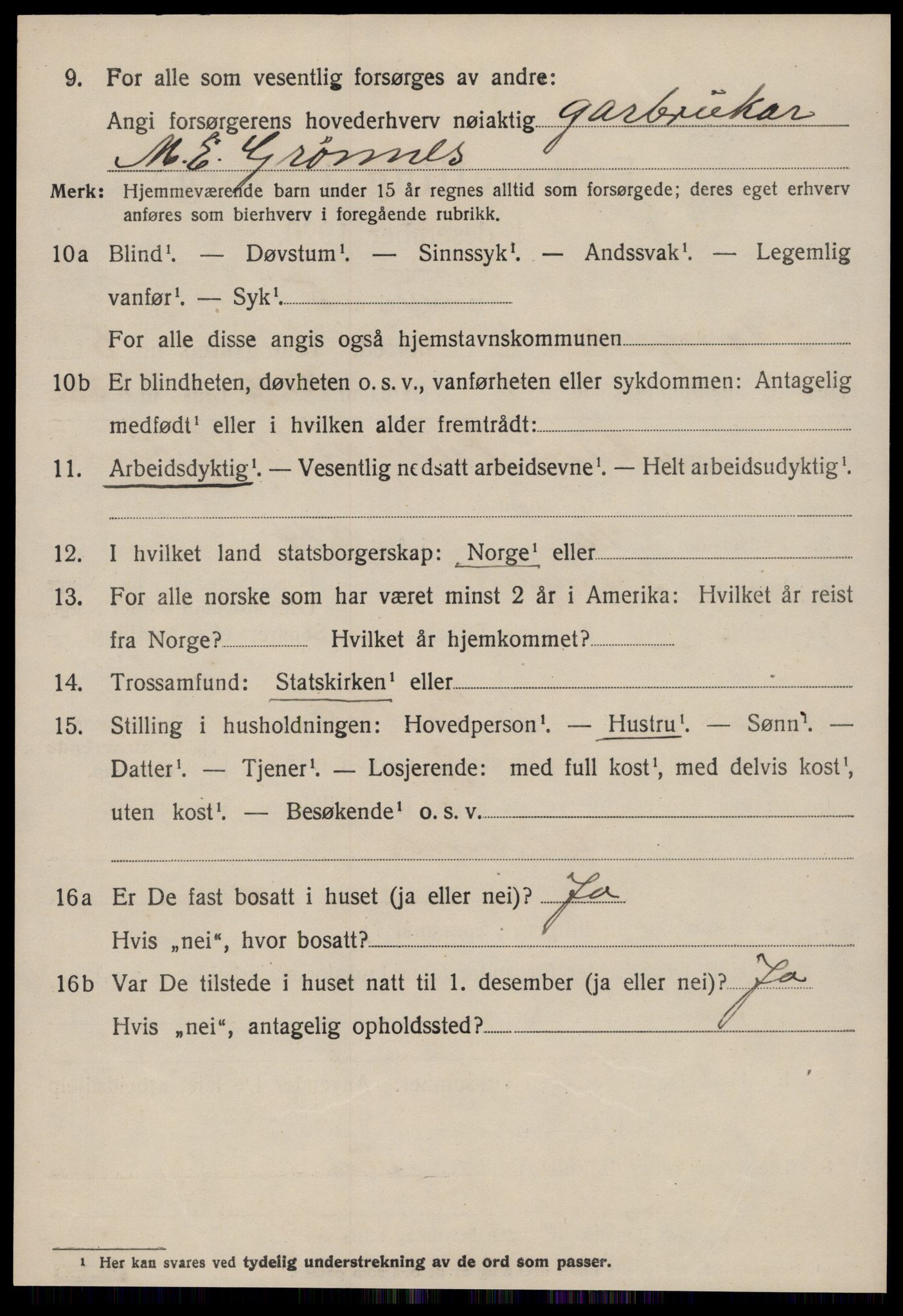 SAT, 1920 census for Stangvik, 1920, p. 3291
