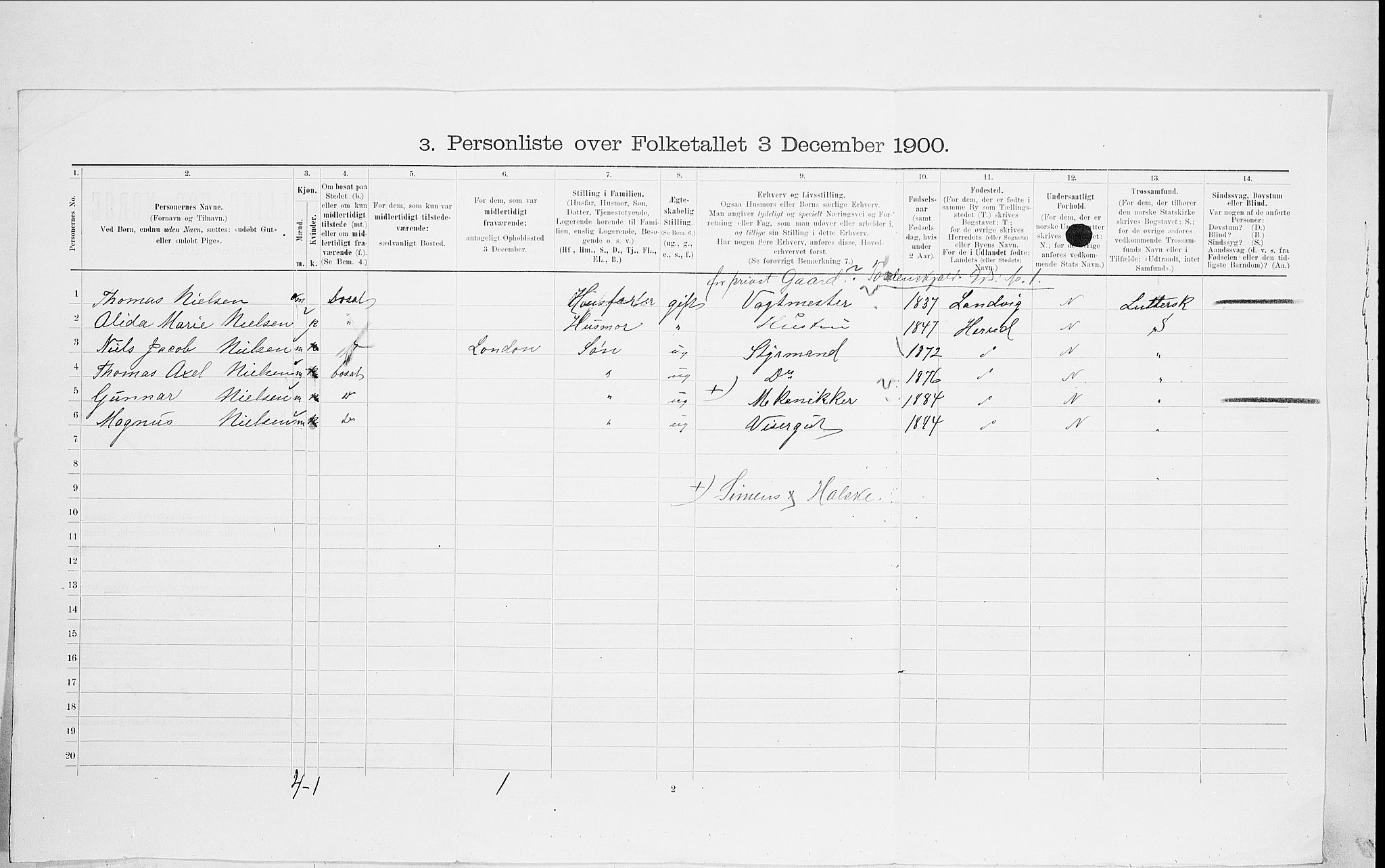 SAO, 1900 census for Kristiania, 1900, p. 102614