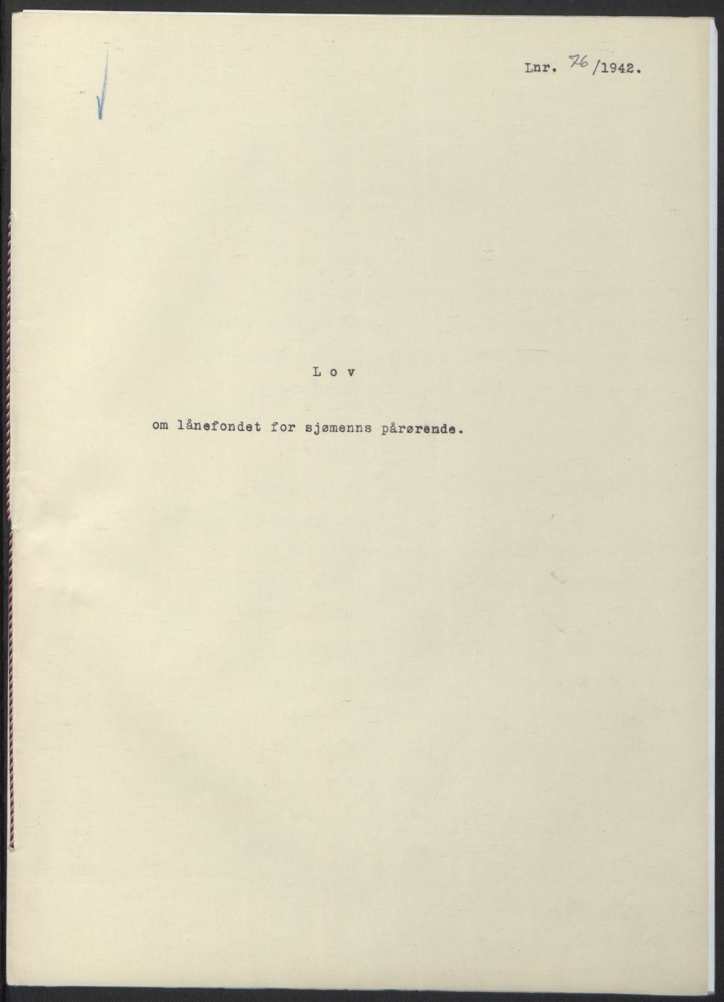 NS-administrasjonen 1940-1945 (Statsrådsekretariatet, de kommisariske statsråder mm), AV/RA-S-4279/D/Db/L0097: Lover I, 1942, p. 223