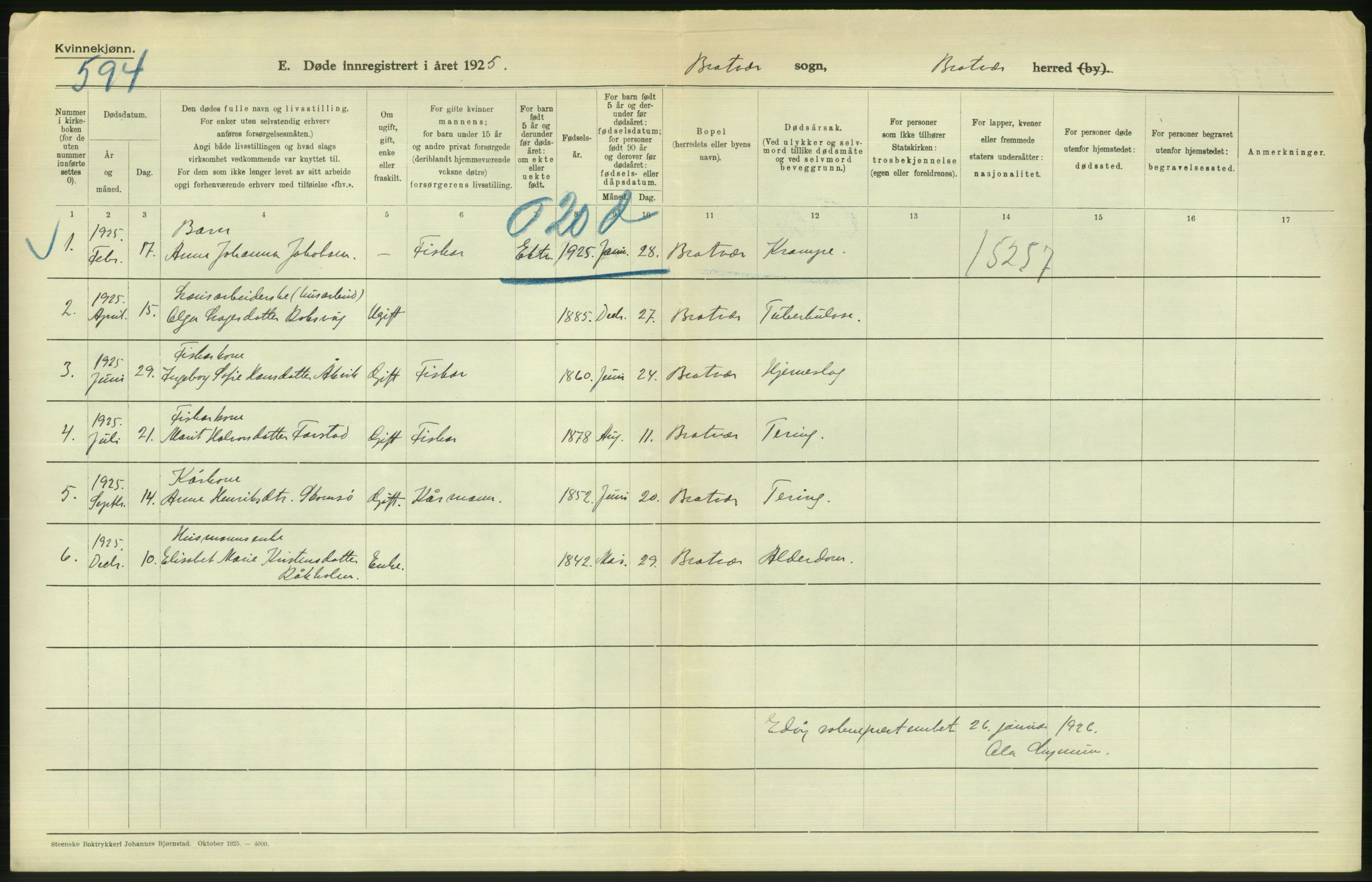 Statistisk sentralbyrå, Sosiodemografiske emner, Befolkning, RA/S-2228/D/Df/Dfc/Dfce/L0035: Møre fylke: Gifte, døde. Bygder og byer., 1925, p. 720