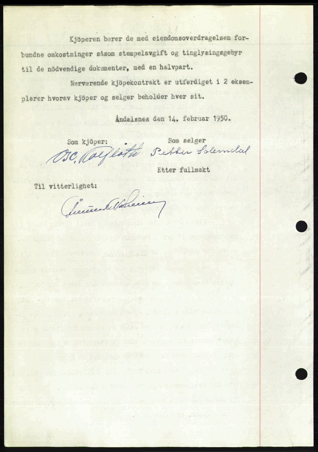 Romsdal sorenskriveri, AV/SAT-A-4149/1/2/2C: Mortgage book no. A32, 1950-1950, Diary no: : 842/1950