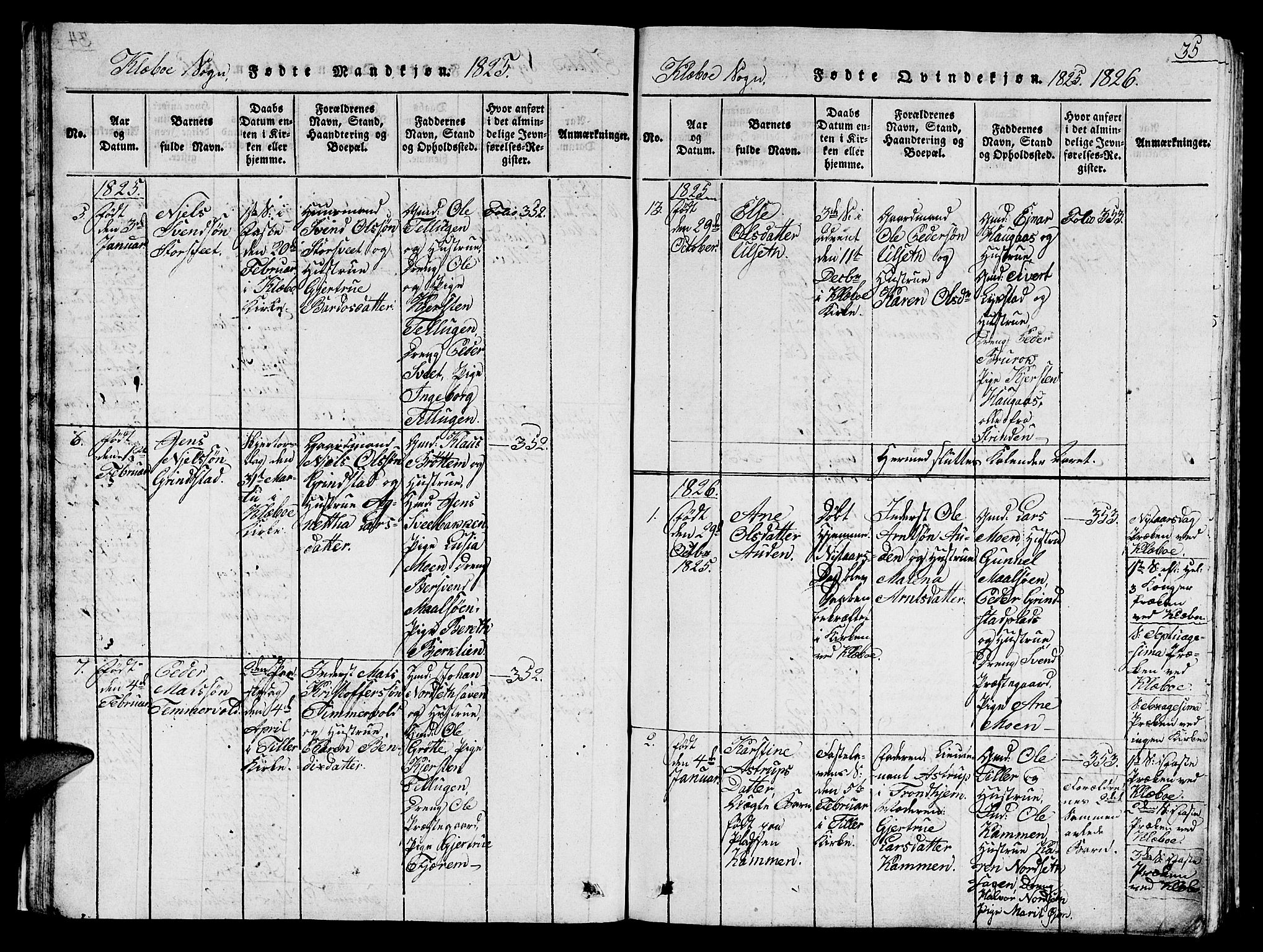 Ministerialprotokoller, klokkerbøker og fødselsregistre - Sør-Trøndelag, SAT/A-1456/618/L0450: Parish register (copy) no. 618C01, 1816-1865, p. 35