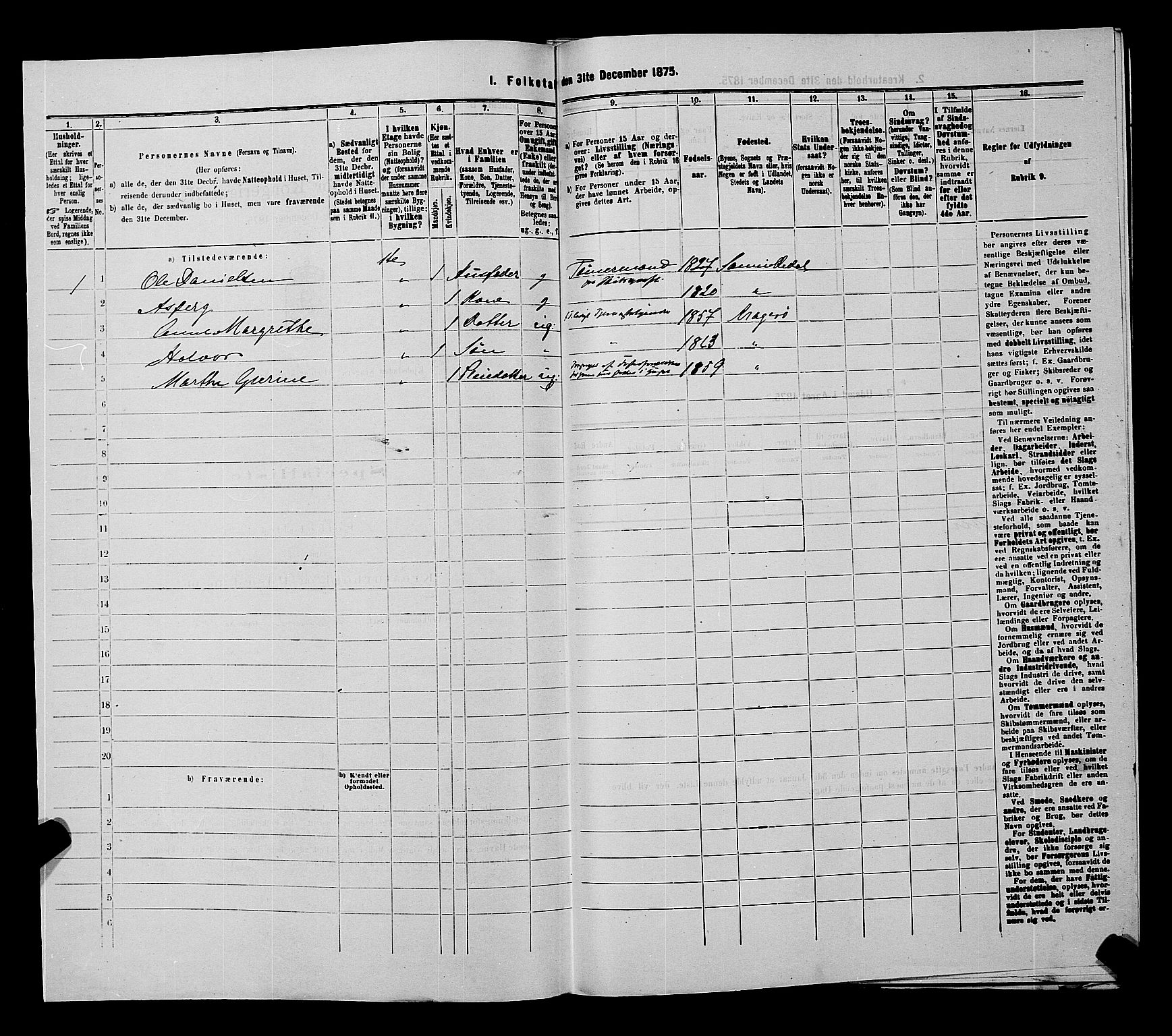 SAKO, 1875 census for 0801P Kragerø, 1875, p. 1335