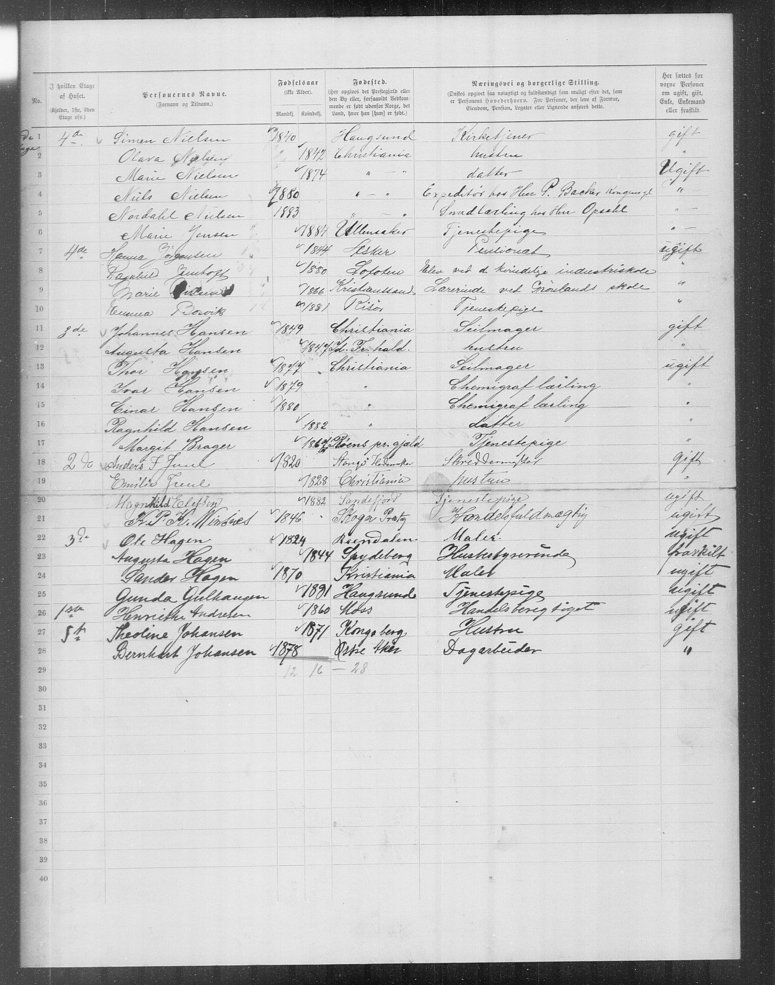 OBA, Municipal Census 1899 for Kristiania, 1899, p. 14677