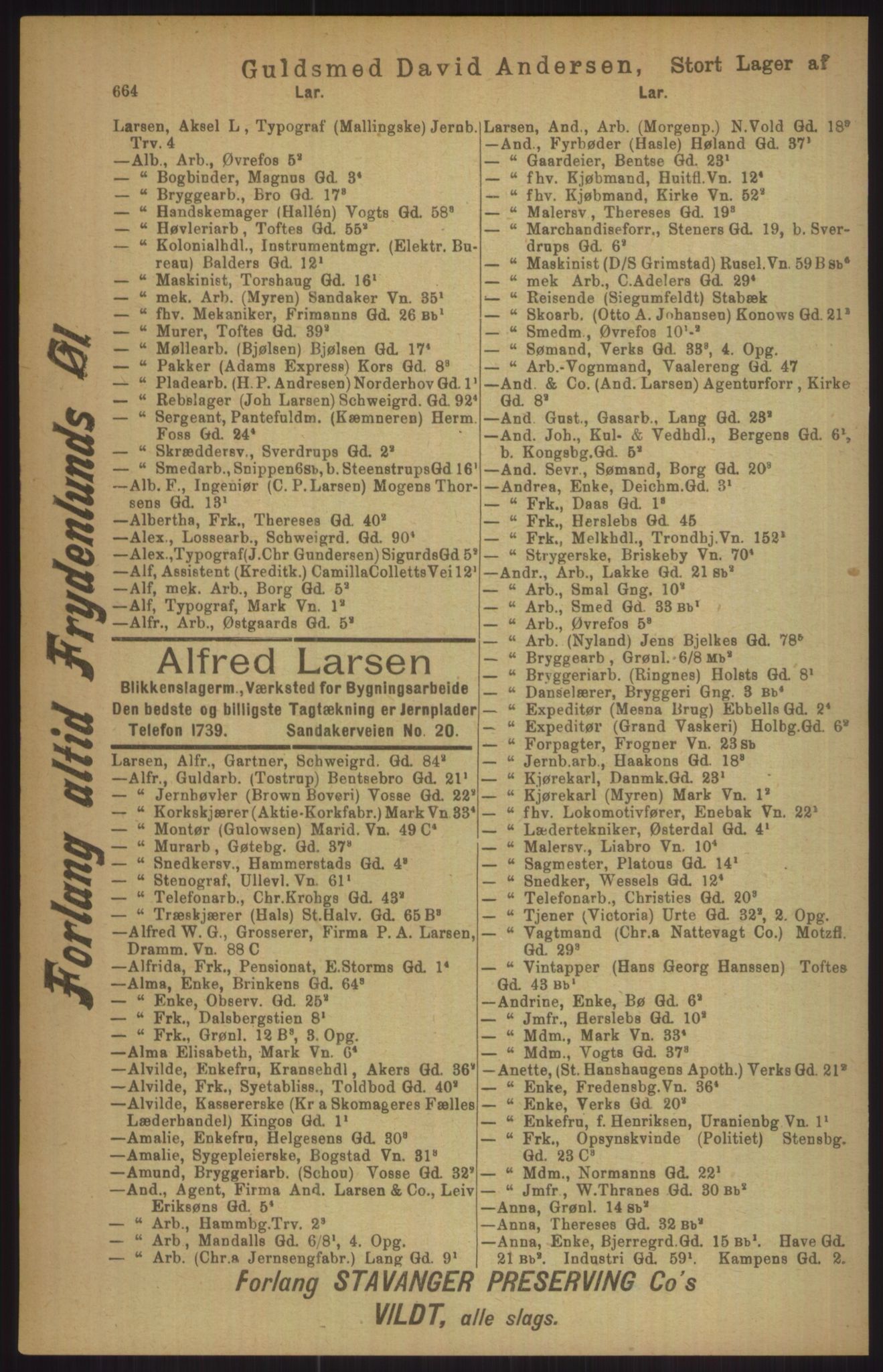 Kristiania/Oslo adressebok, PUBL/-, 1911, p. 664